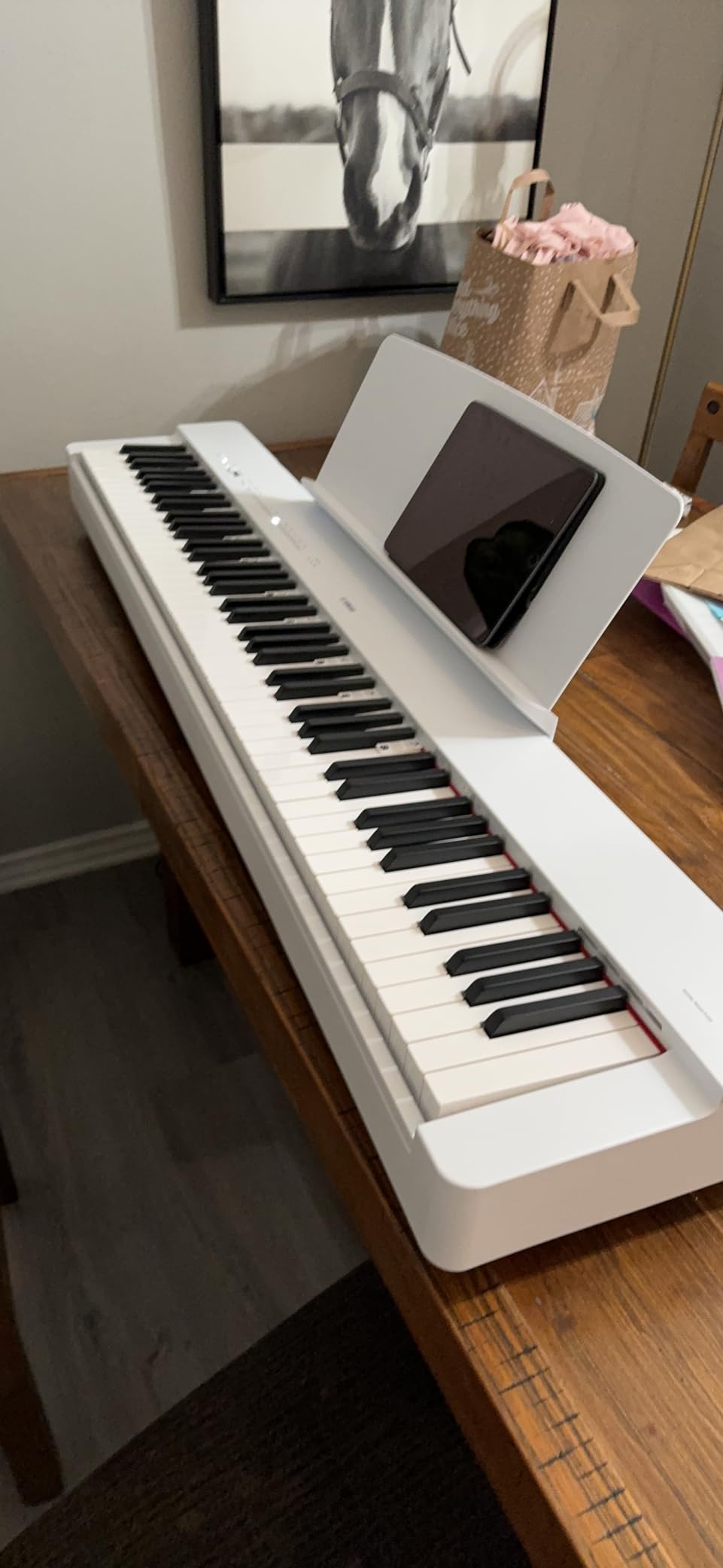 Yamaha P225 88-Key Digital Piano with Weighted Keys, Portable Design, Keyboard, Music Rest, Sustain Foot Switch, and Built-In Speakers, Black (P225B) customer photo 1