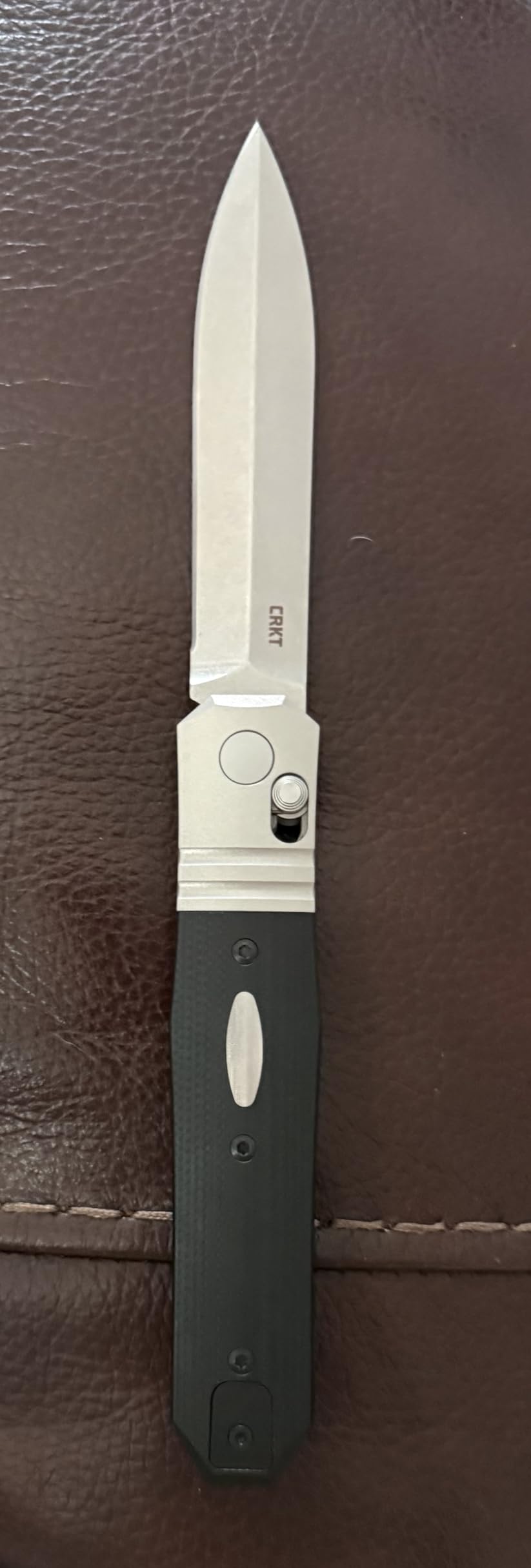 CRKT Redemption Everyday Carry EDC Pocket Folding Knife with Crossbar Lock: MagnaCut Plain Edge Blade, G10 w/Stainless Steel Bolster Handle, Reversible Pocket Clip, K560KXP customer photo 1