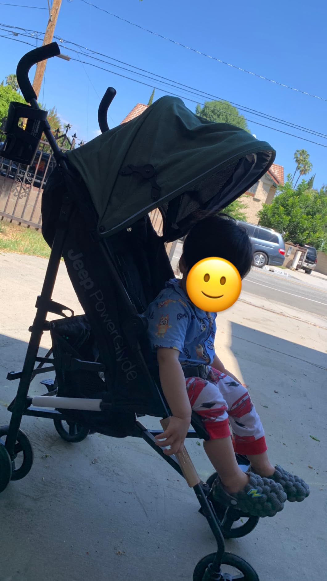 Jeep PowerGlyde Stroller by Delta Children Lightweight Travel Stroller with Smoothest Ride & Compact Fold, 3-Position Recline, Extra Large Storage Basket, Olive Green customer photo 2