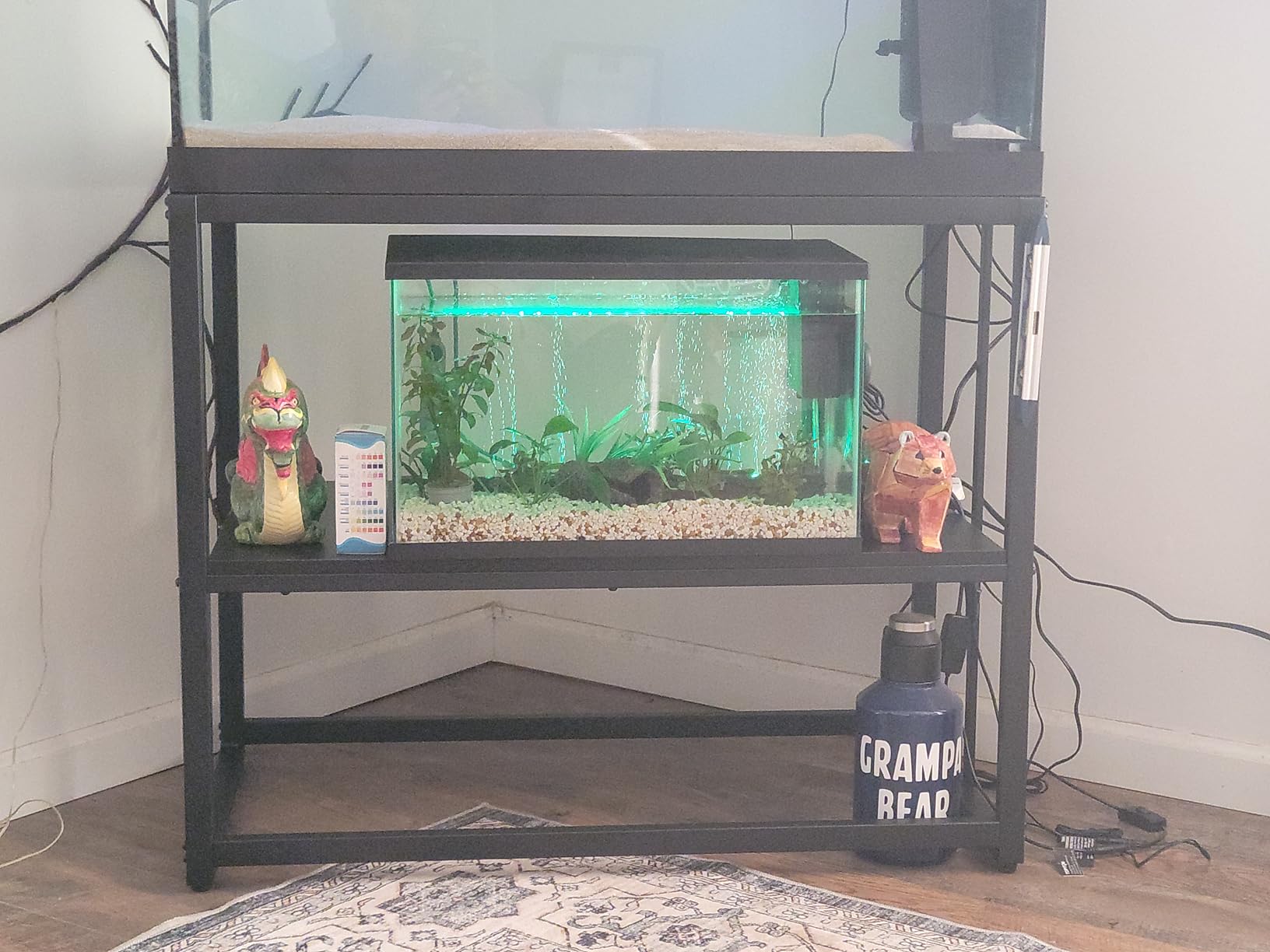 55-75 Gallon Fish Tank Stand, Aquarium & Terrarium Stand for Home Office | Dual-layer design to hold aquariums and terrariums. Overall dimension is 48.4