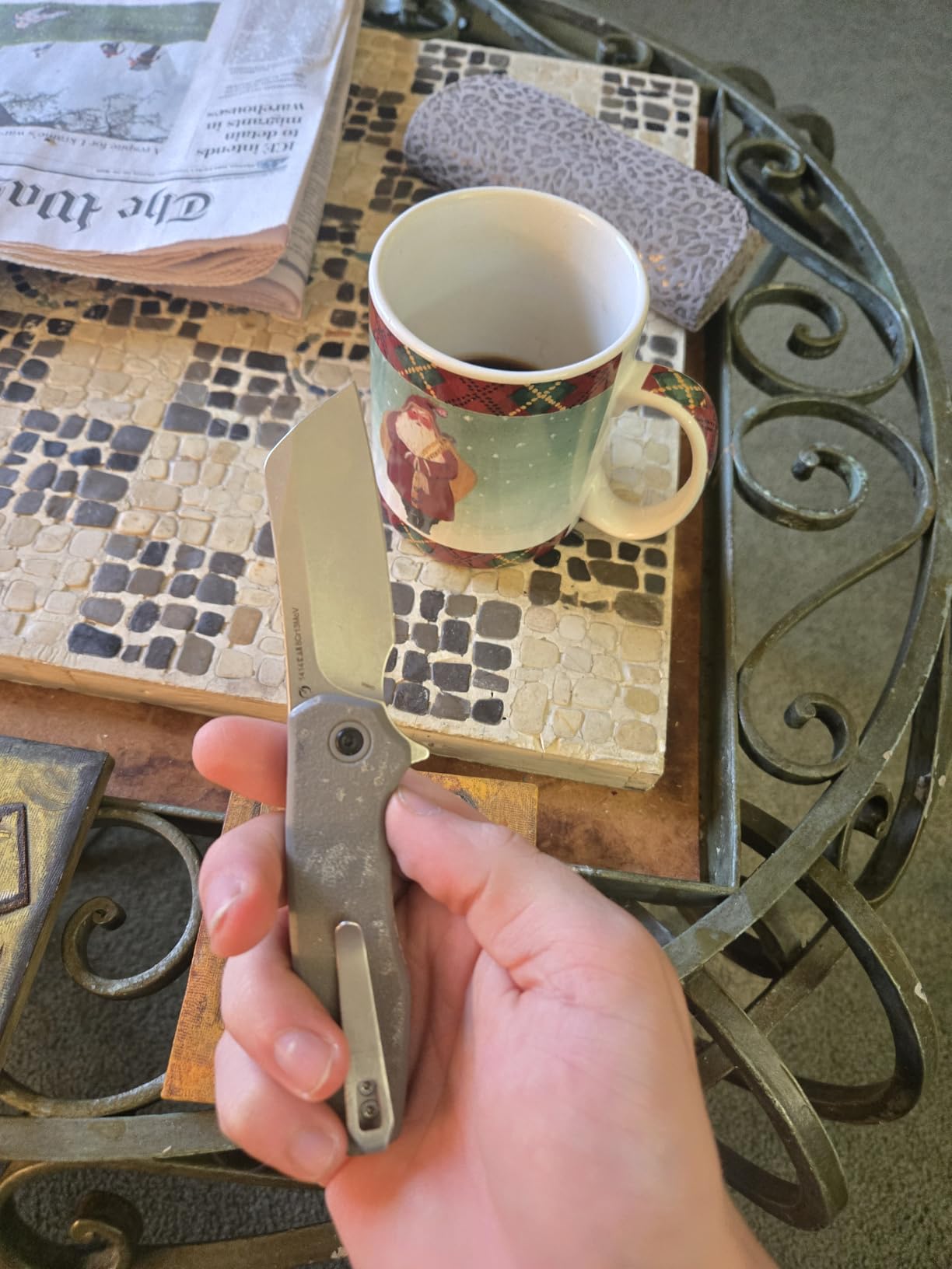 Kershaw Wharf Pocket Knife, Gray, 2.8 Inch Cleaver Blade | EDC with Assisted Opening, Reversible Deep-Carry Pocketclip, Everyday Carry for Men and Women customer photo 1