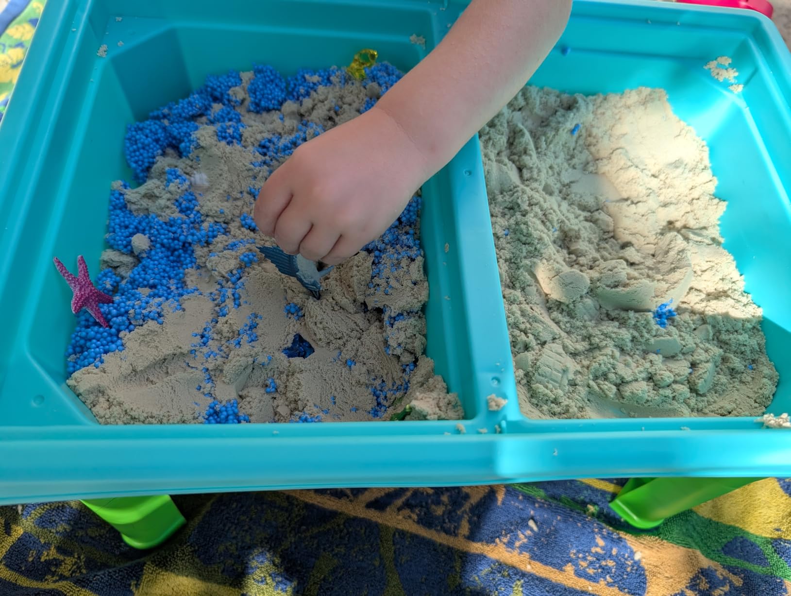 Carolart Ocean Sensory Table, Sand Table, Standing Sensory Bin | Activity Table, indoor outdoor sand kit for sensory play, ocean toys and water table for boys and girls ages 3+ customer photo 2