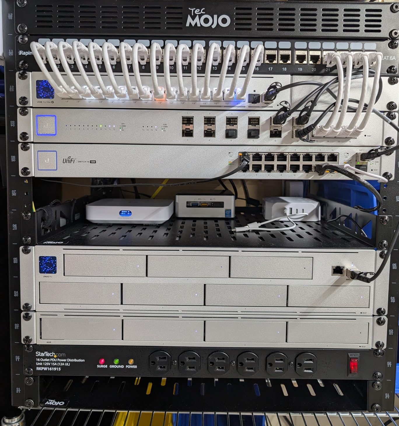 Tecmojo 12U Open Frame Network Rack for IT & AV Gear, AV Rack Floor Standing or Wall Mounted,with 2 PCS 1U Rack Shelves & Mounting Hardware,Network Rack for 19 inch Networking,Audio and Video Device customer photo 1