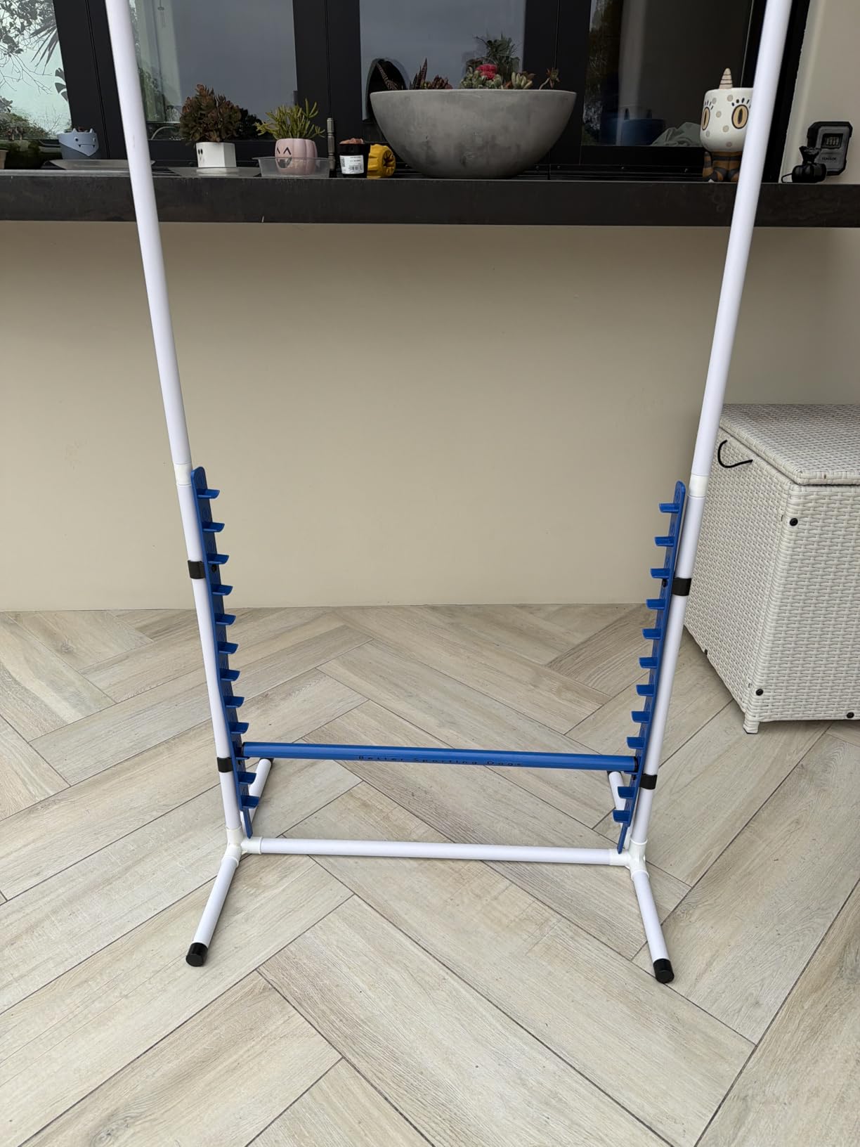 4 Pack Adjustable Dog Agility Bar Jumps w/Cup Strips | Competition-Style Jump Cups for Height Class & Safe Displacement, Blue customer photo 1
