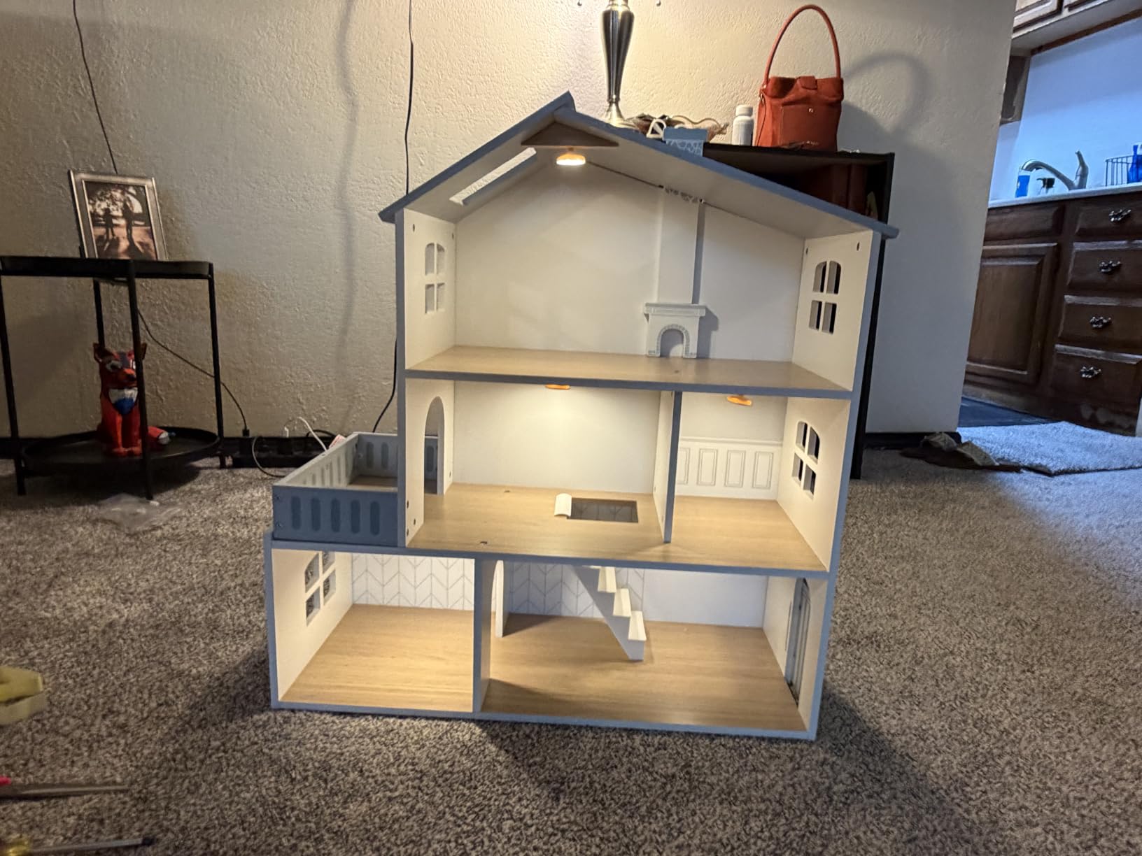 ROBUD Doll House, Wooden Dollhouse, Dollhouse Playset | with 6 Rooms, 29-pcs Realistic Accessories, Gifts for Kids & Toddlers, Nordic Style, Ages 3+ customer photo 2