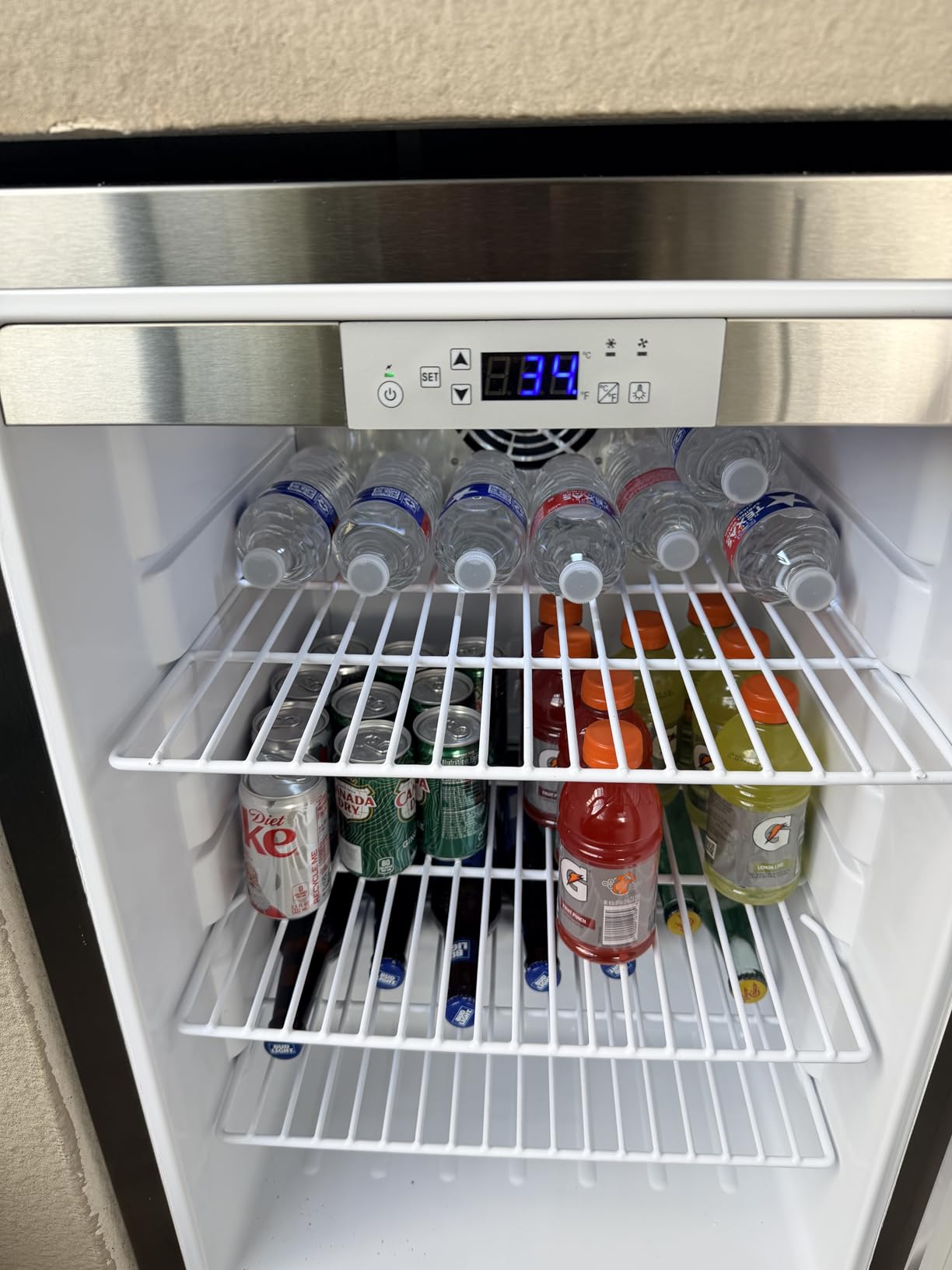 21 Inch Outdoor Refrigerator, Weather Proof Stainless Steel Beverage Beer Cooler Under Counter Fridge, Indoor/Outdoor Refrigerator with 3 Shelves for Patio Kitchen and Commercial Use customer photo 1