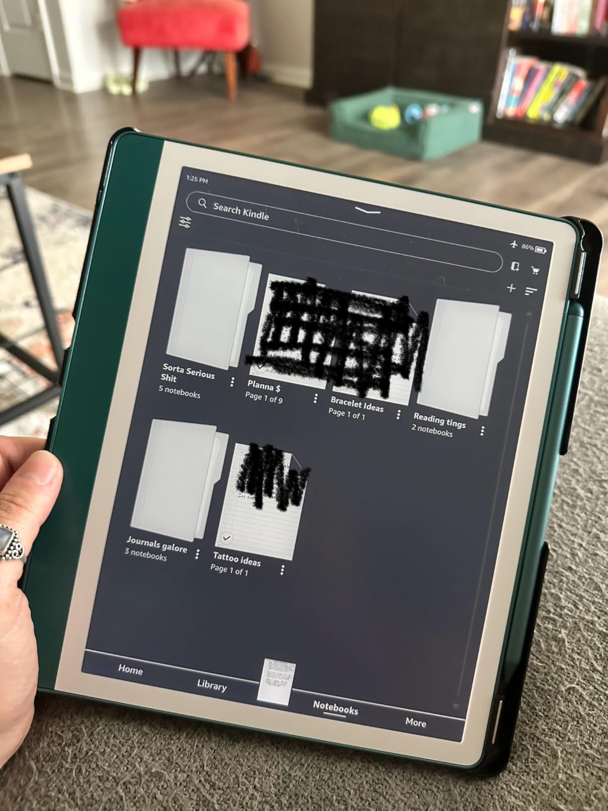 Amazon Kindle Scribe (16GB) - Your notes, documents and books, all in one place. With built-in AI notebook summarization. Includes Premium Pen - Tungsten customer photo 2