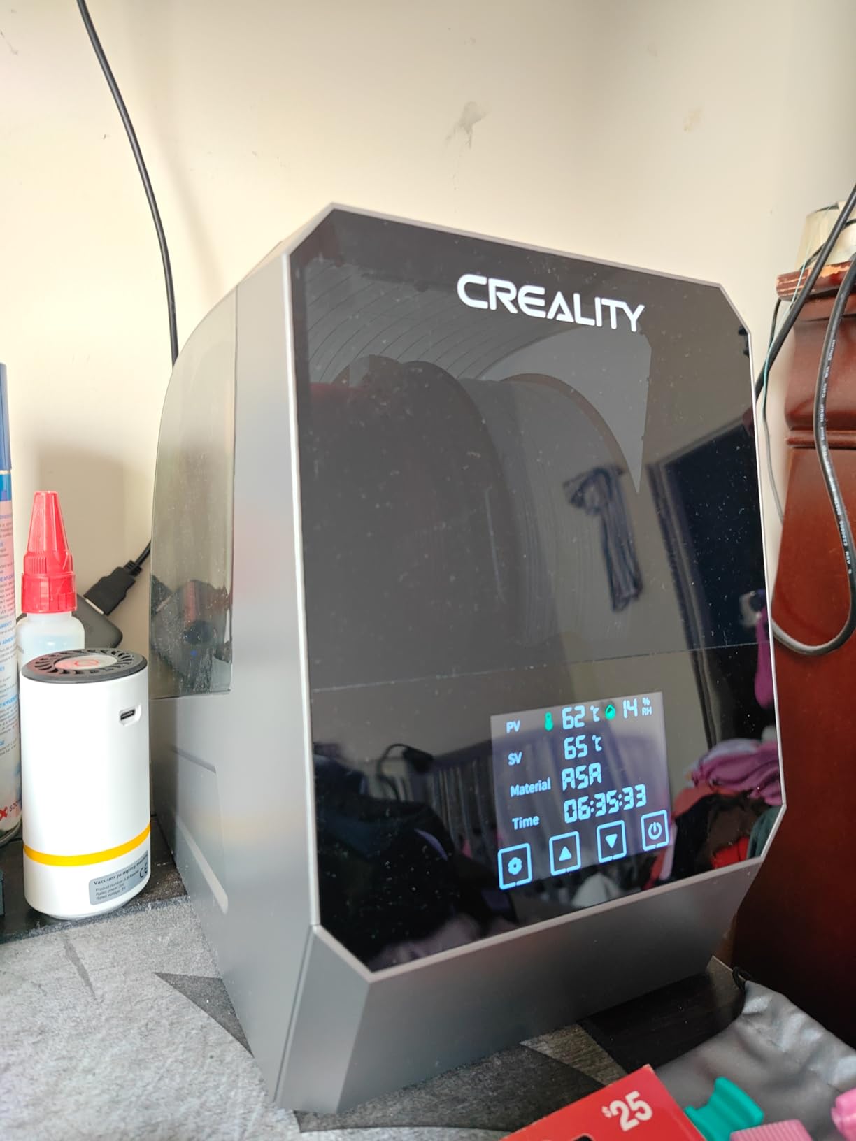 2026 New Creality Space PI Filament Dryer Plus, Dual-Spool 3D Printing Filament Dryer Box, Adjustable Temp 45C-70C, 360 Hot-Air & Real-Time Humidity Monitor, 12 Filament Presets customer photo 2