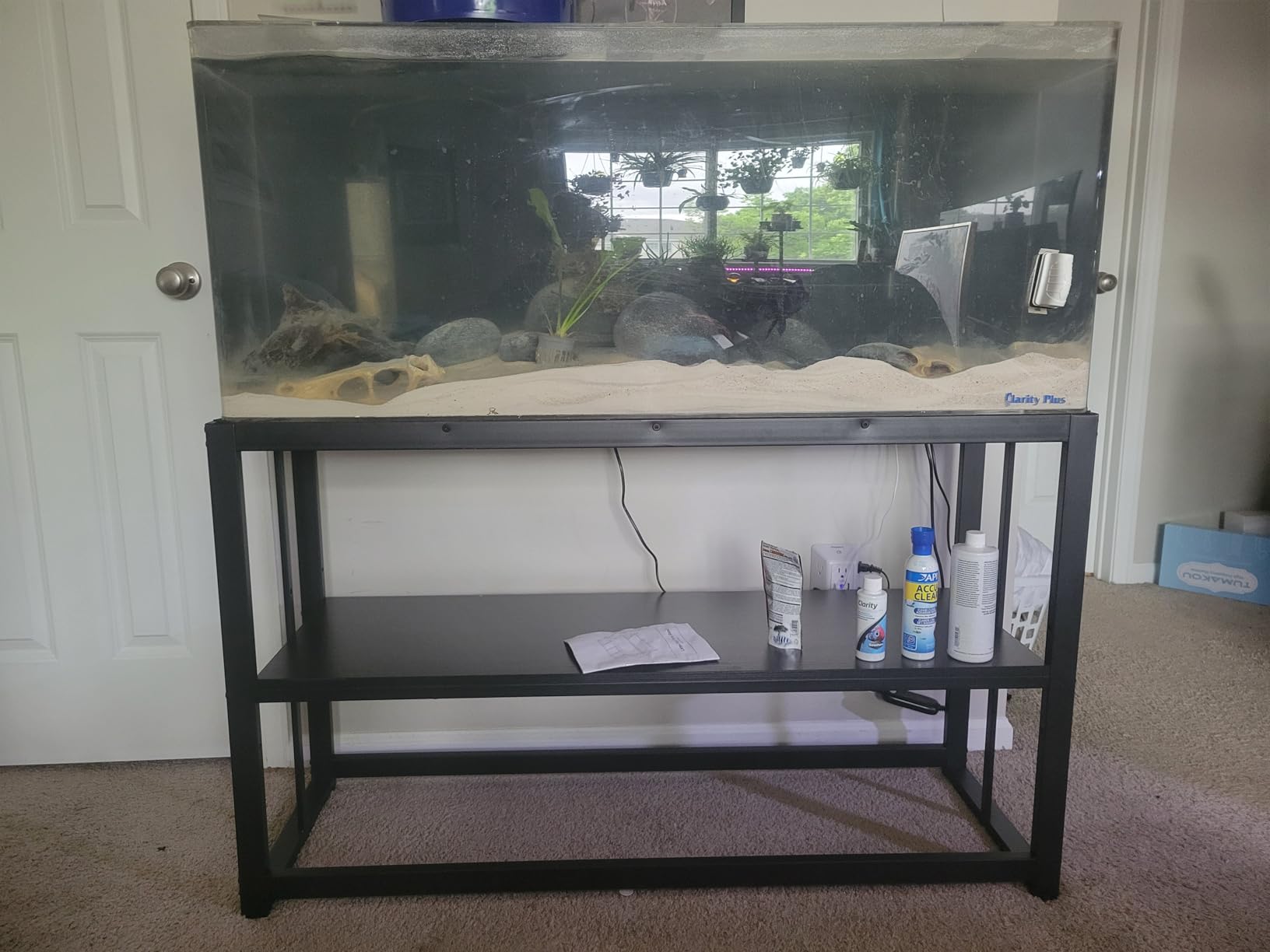 VOWNER 55-75 Gallon Fish Tank Stand, Metal Aquarium Stand, Black | 48.4
