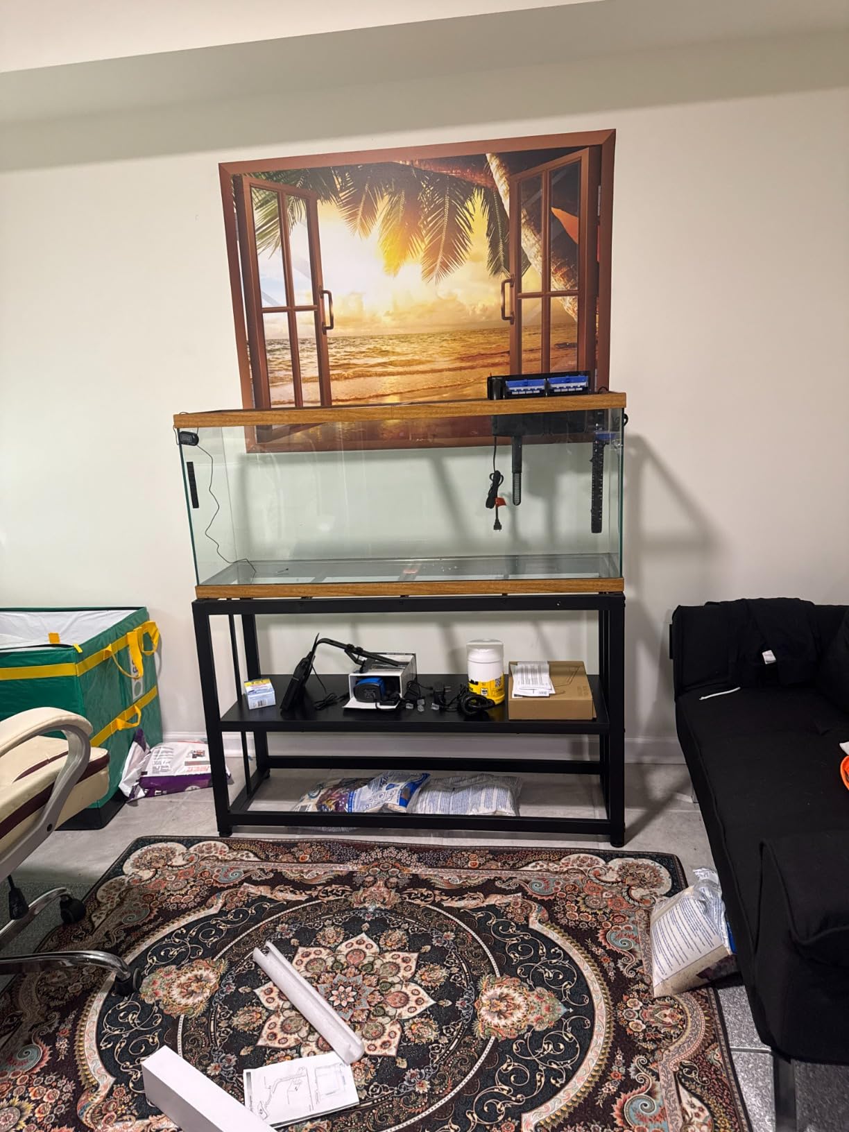 VOWNER 55-75 Gallon Fish Tank Stand, Metal Aquarium Stand, Black | 48.4