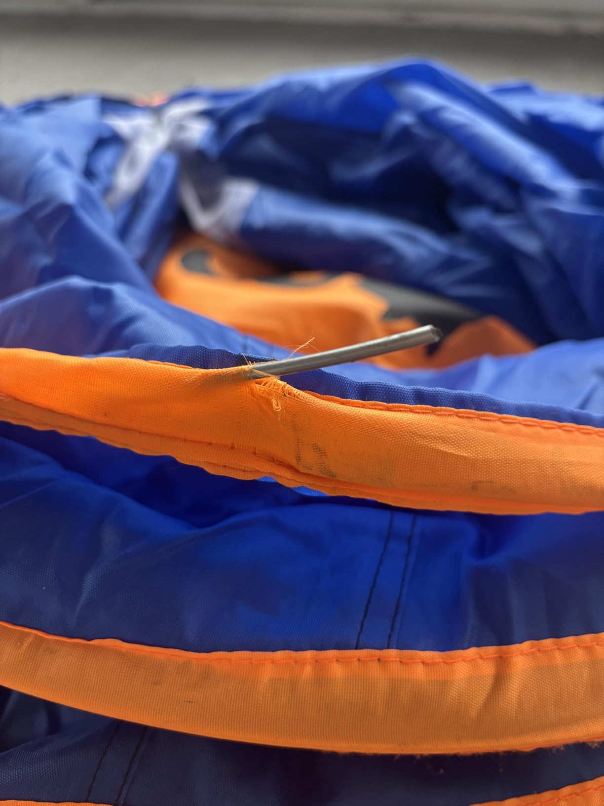 10FT Dog Agility Tunnel - Tear-Resistant Oxford Cloth Training Tunnel for All Breeds, Indoor/Outdoor Use with 4 Stakes & Carry Bag (Blue+Orange) customer photo 1