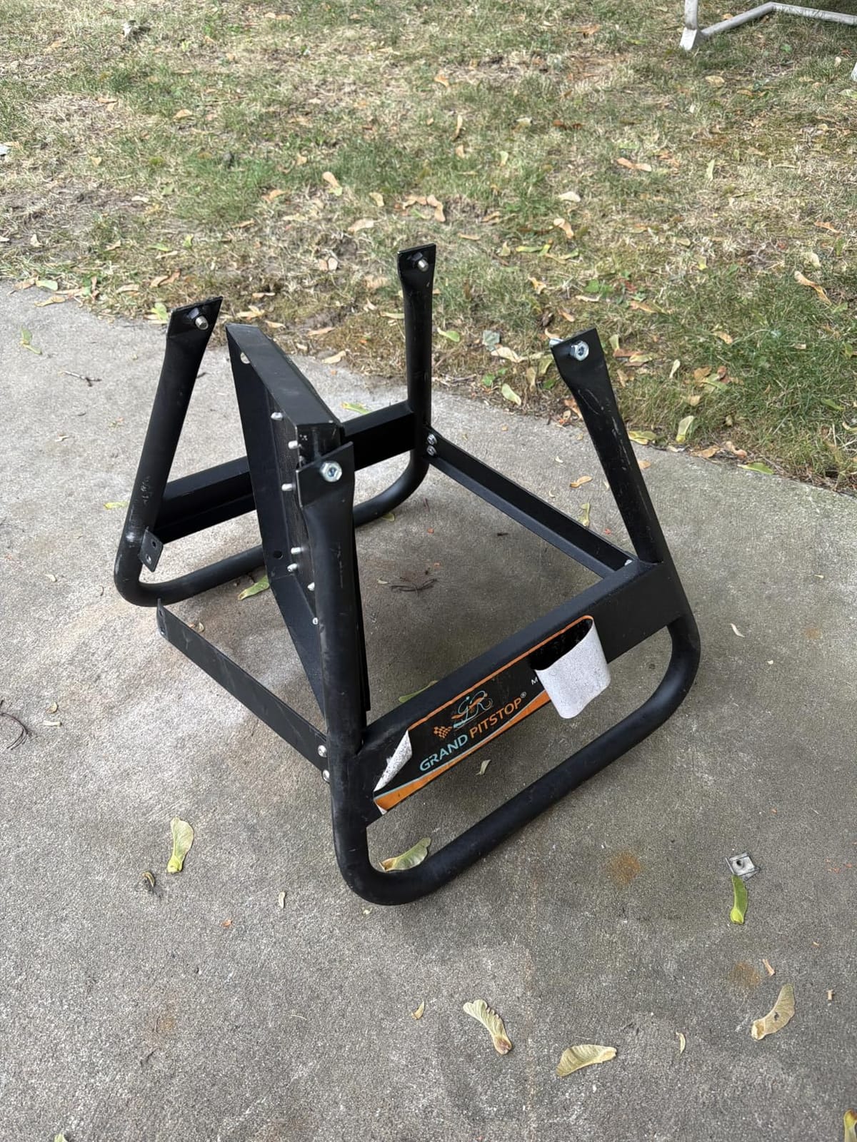 GRAND PITSTOP Heavy Duty Motorcycle Stand - Universal Dirt Bike Maintenance Stand, Powder Coated Steel, Non-Slip Off-Road MX Stand (Black) customer photo 2