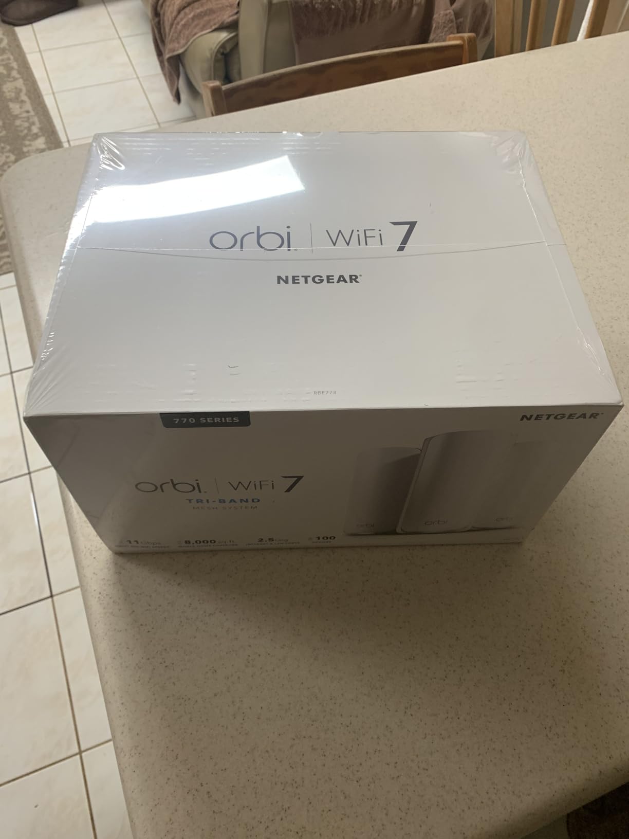 NETGEAR Orbi 770 Series Tri-Band WiFi 7 Mesh Network System (RBE773) - Router and 2 Satellite Extenders, Up to 11Gbps, Covers up to 8,000 Sq.Ft., 100 Devices customer photo 1