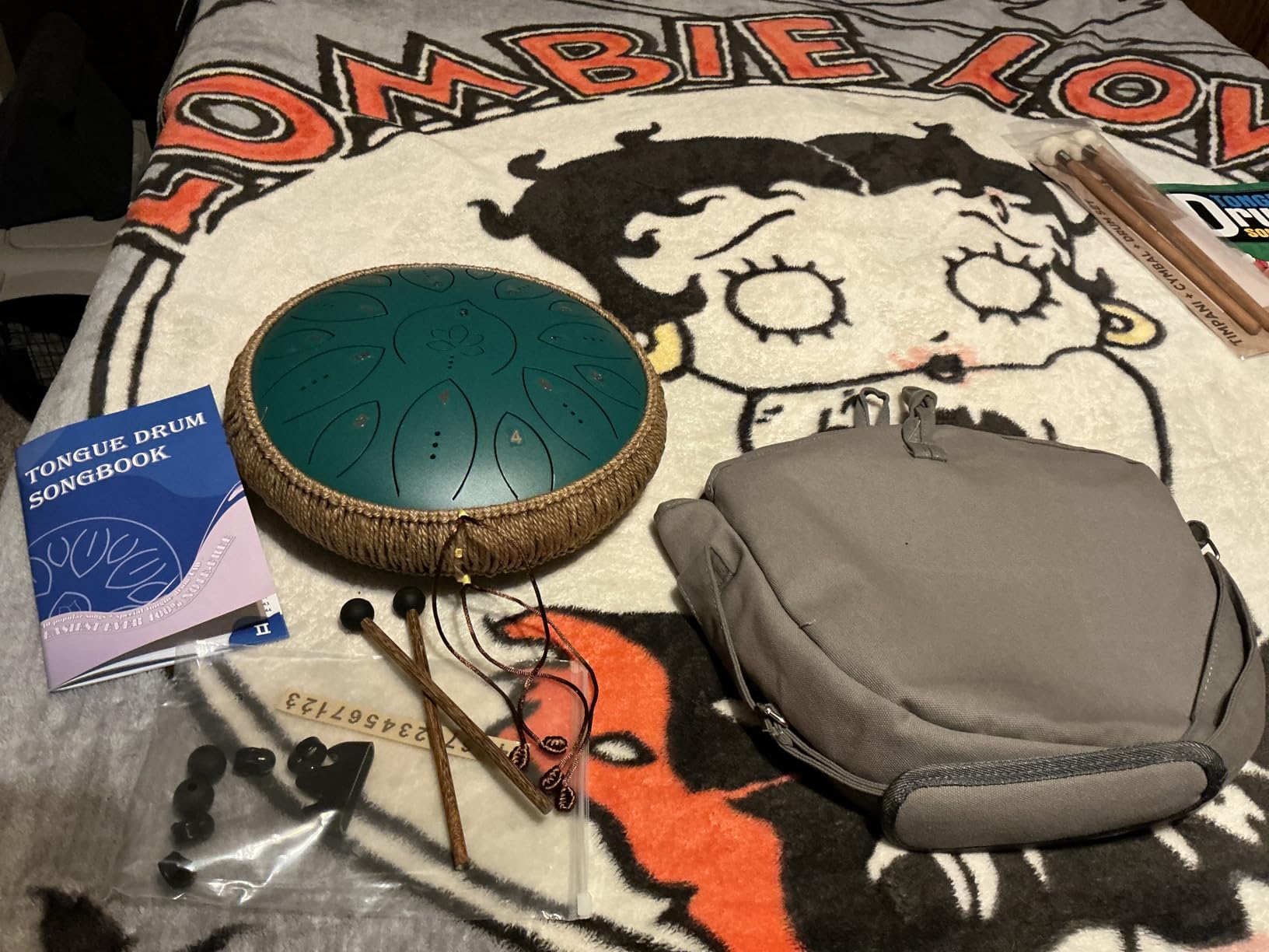 Steel Tongue Drum 13 Inches 15 Notes, Hand Pan Drums for Adults 440hz, C Major Handpan Musical Instrument with Song Book, Mallets and Carry Bag, Navy Blue customer photo 1