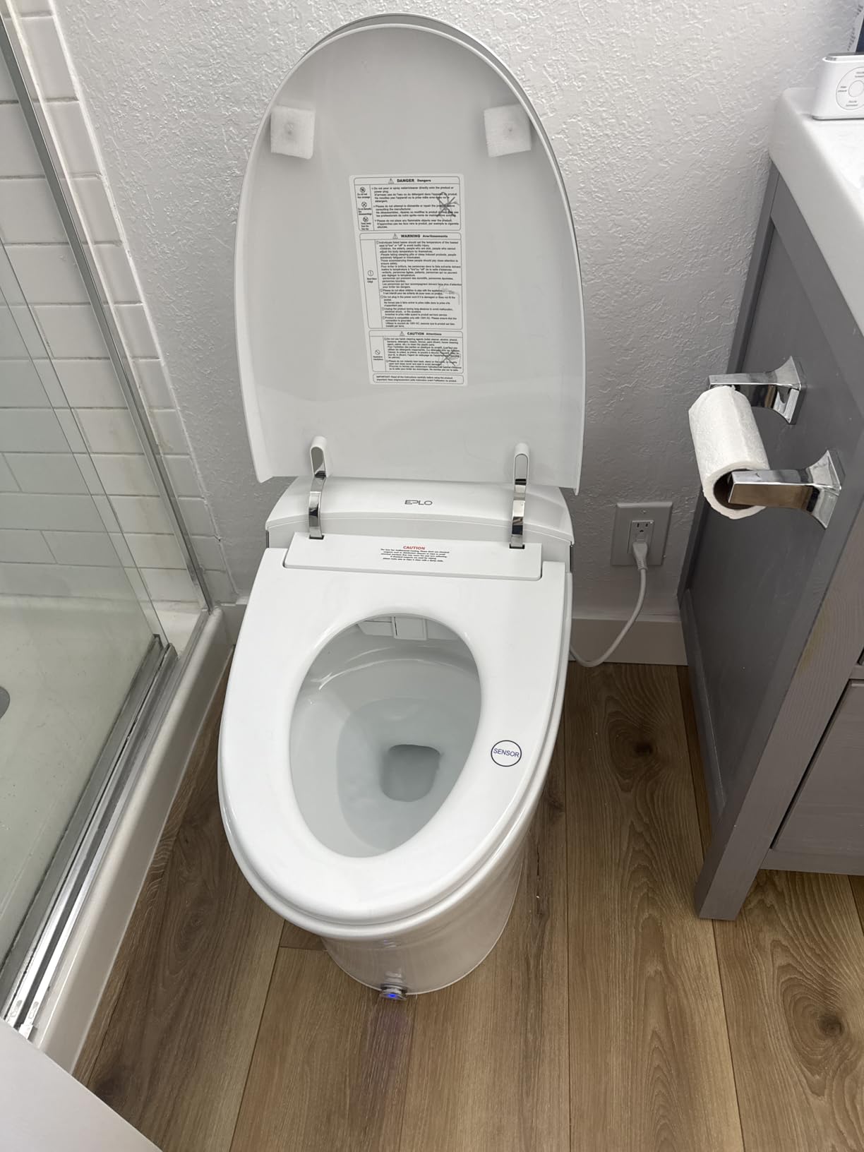 EPLO iX7 Smart Bidet Toilet with Auto Open/Close Heated Seat Foam Dispenser | Auto Flush, Tankless, High-Speed Dryer, Night Light, Warm Water Wash, ADA Comfort Height, ECO Modern, LED Display, Blackout Flush customer photo 2