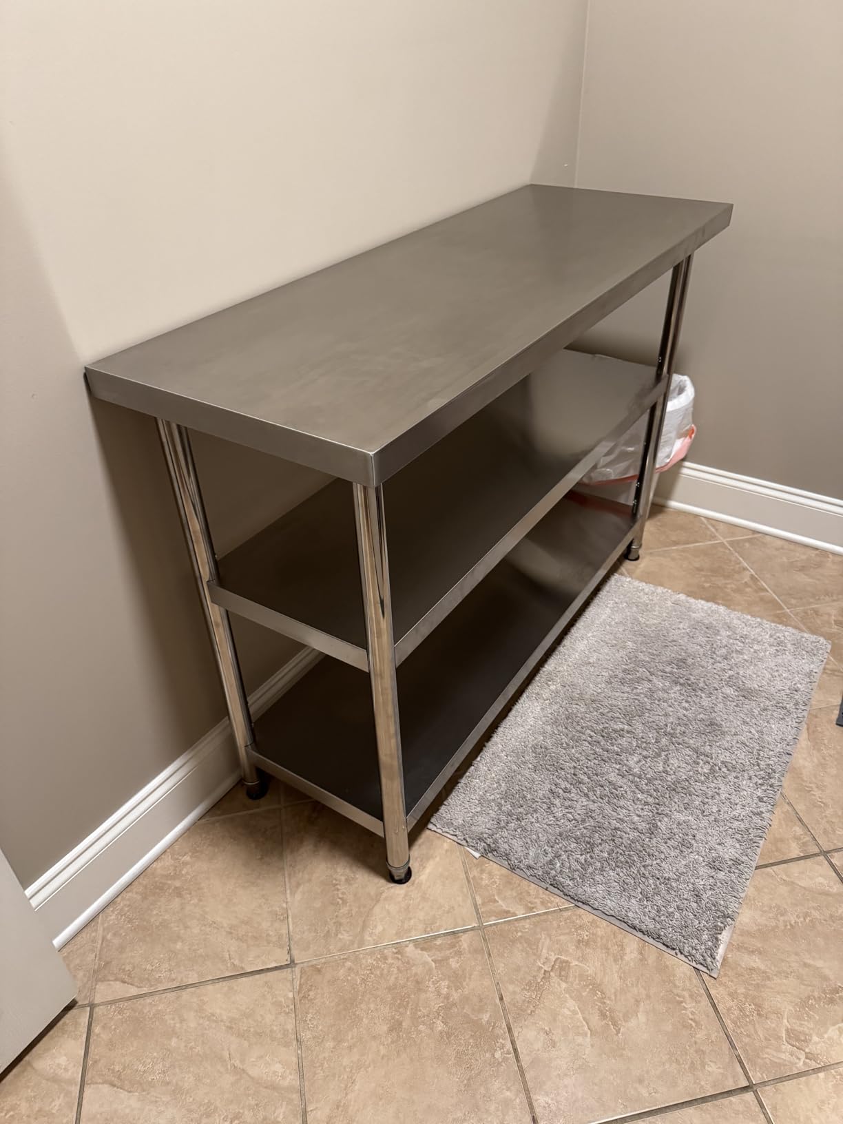 VEVOR Stainless Steel Food Prep Table, 18 x 36 x 34 Inch Commercial Kitchen Worktable, with 2 Adjustable Undershelf, Heavy Duty Prep Metal Work Table for BBQ, Kitchen, Home, and Garage customer photo 2