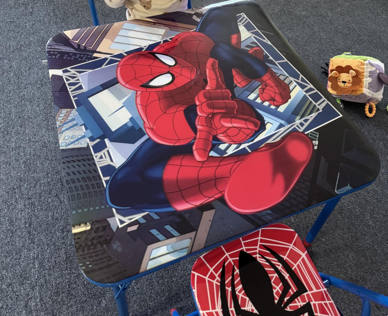 Marvel Spidey and His Amazing Friends Kids Activity Table and Chair Set, 3 Piece Set with Square Table & 2 Folding Chairs, Furniture for Ages 3+, Indoor Play & Learning customer photo 1