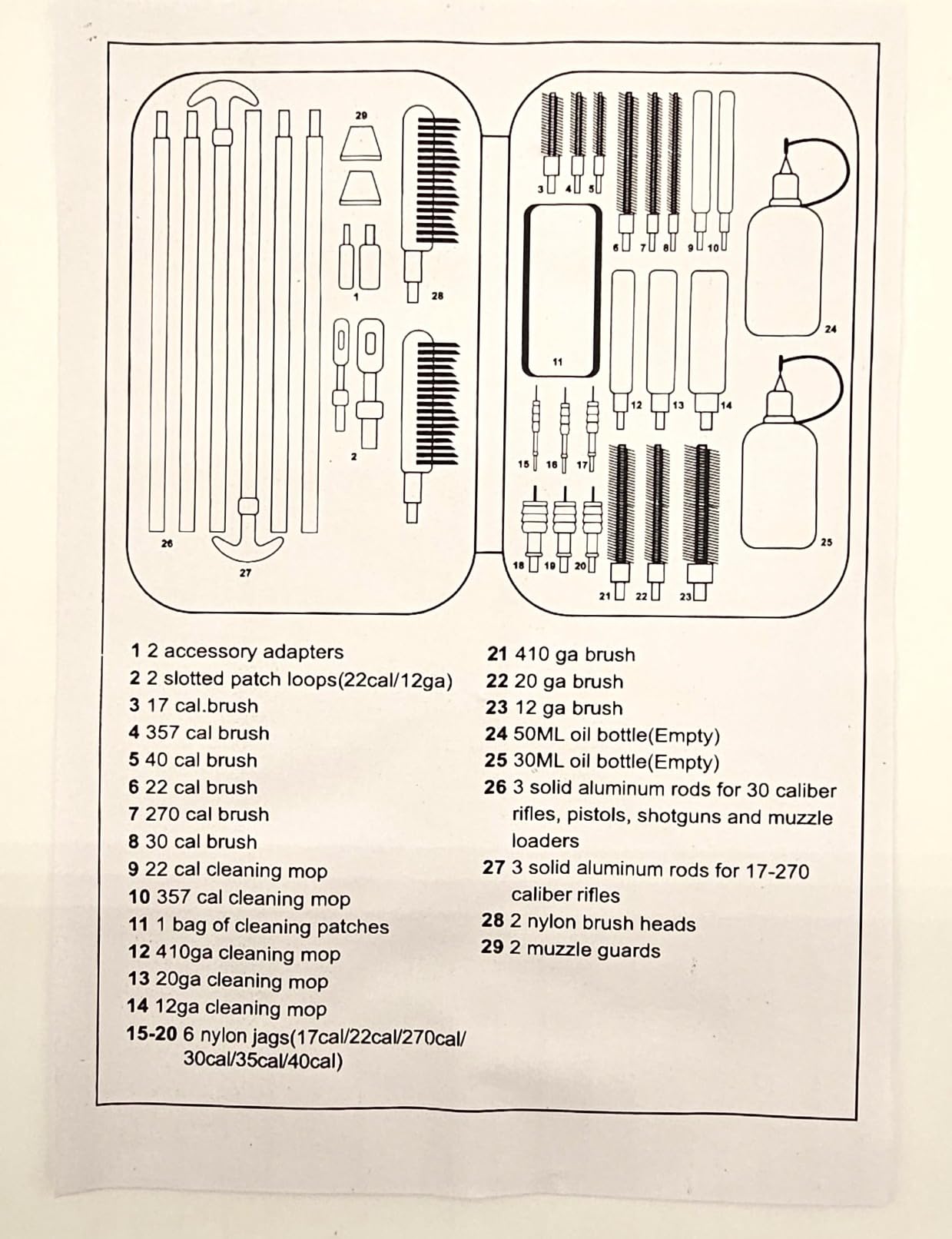 Universal Gun Cleaning Kit for Pistol, Shotgun, Rifle, Handgun, Airgun, Revolver, Cleaning Kit with Brushes, Jags, Slotted Tips, Portable Case customer photo 1