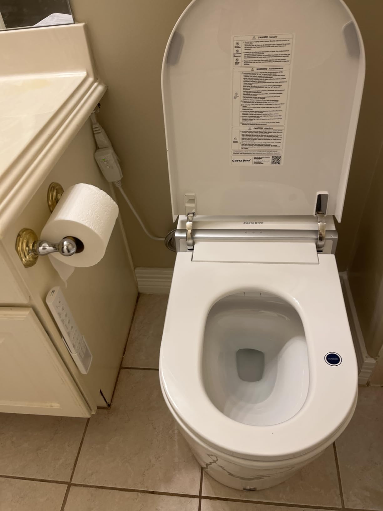 Smart Toilet with Bidet Built in, Foot Sensor, 1.28GPF (CD-K020) | Bidet Toilet with Wider Heated Seat, Warm Water & Dryer, Auto Flushing, Night Light, Remote Control customer photo 1