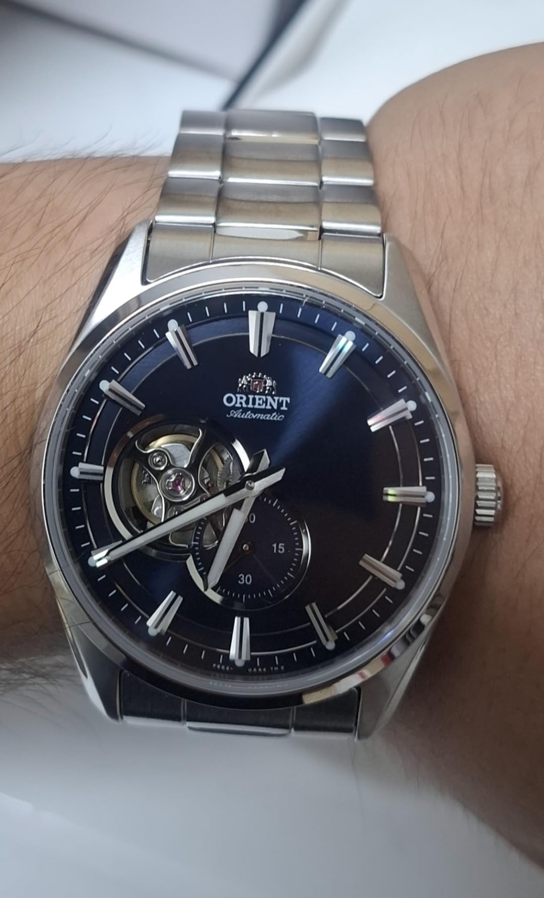 Contemporary Small Seconds Semi Skeleton Men's Automatic Manual Winding Casual Watch AR00 customer photo 1