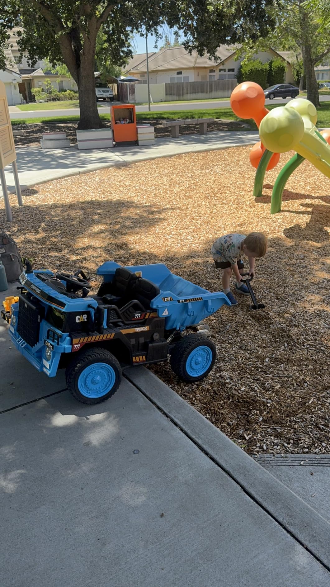 ANPABO 24V Ride On Dump Truck, 2 Seater Kids Car w/Remote Control, Dump Bed Electric, Extra Shovel, Durable EVA Tires, Bluetooth, Powerful 24V Motors, Ride on Toys for Boys & Girls-Yellow customer photo 1