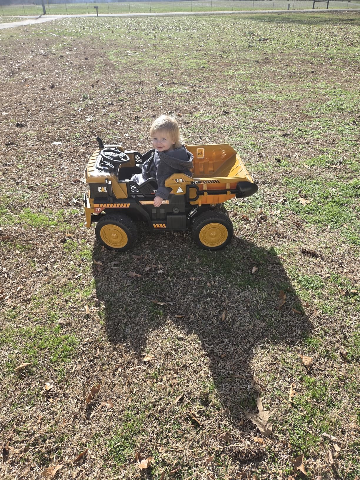 ANPABO 24V Ride On Dump Truck, 2 Seater Kids Car w/Remote Control, Dump Bed Electric, Extra Shovel, Durable EVA Tires, Bluetooth, Powerful 24V Motors, Ride on Toys for Boys & Girls-Yellow customer photo 2