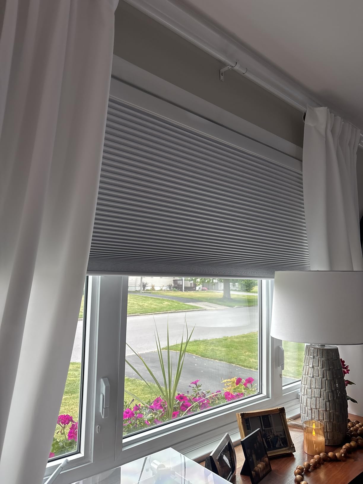 Motorized Cellular Shades, Smart Blinds with Remote, Custom Size | 100% Blackout, Works with Alexa, Google Home, Apple Home, Automatic Honeycomb Blinds for Indoor Windows customer photo 1