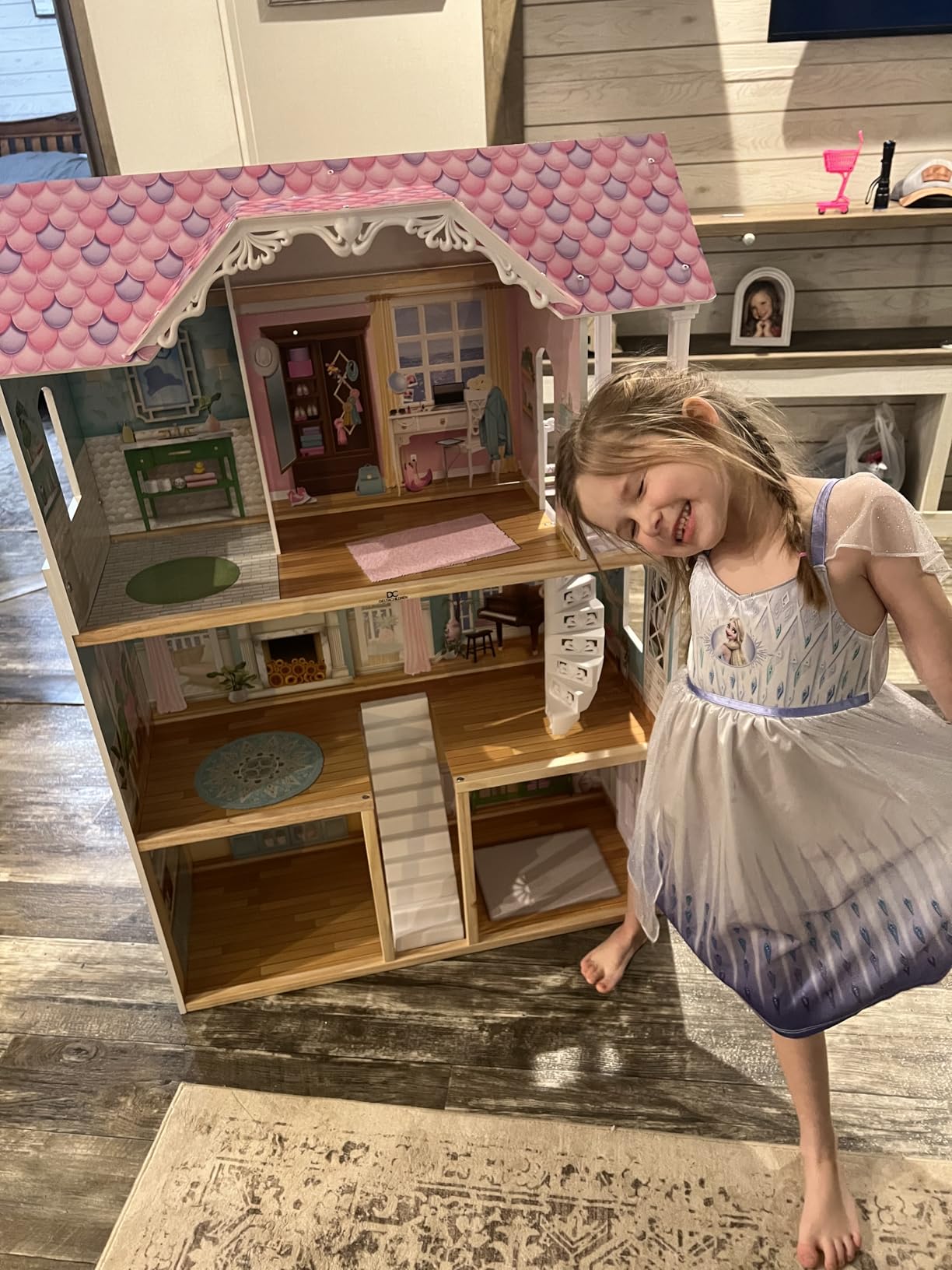 Delta Children MySize Dollhouse - Large 3-Story Dollhouse with 7 Rooms Includes 12 Accessories - Fits 12-inch Dolls - Pretend Play Dream Gift for Ages 3+ customer photo 2