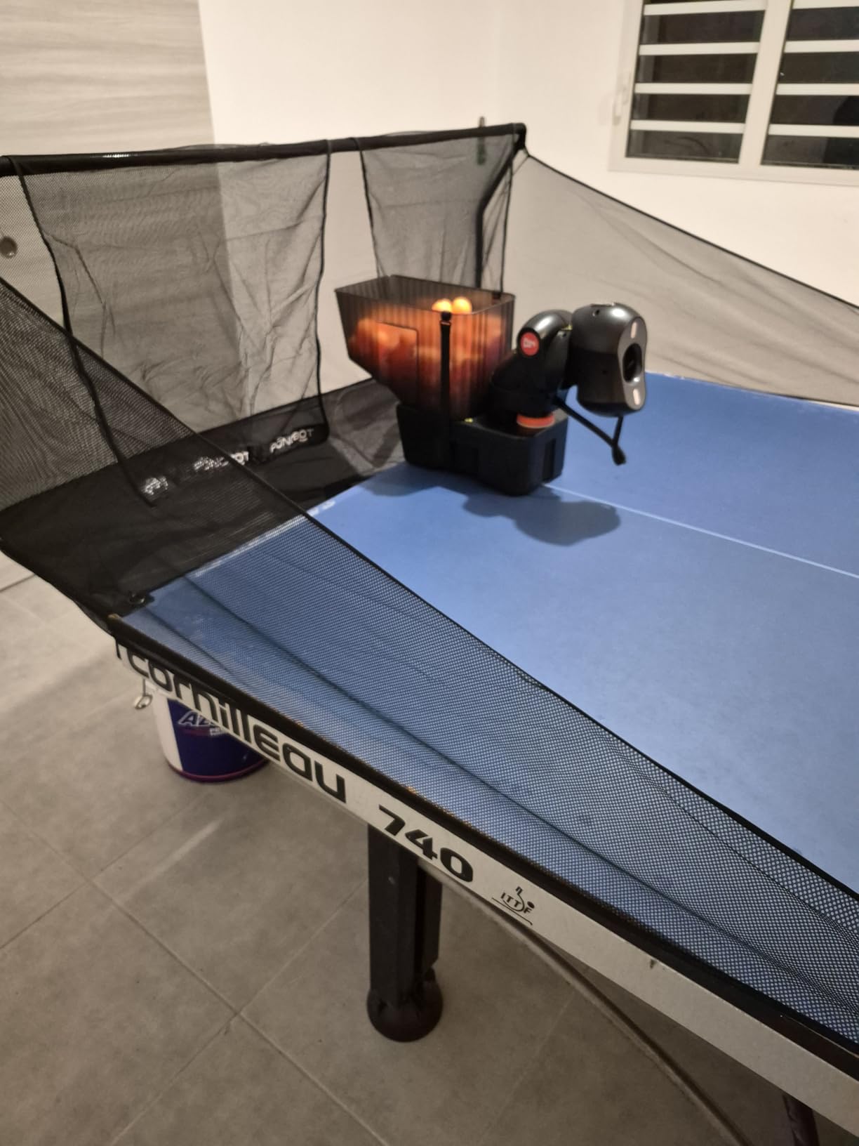 Table Tennis Robot with Net, Ping Pong Machine, Remote/App Control, 264 Pre-Saved Drills, Custom Drills customer photo 1
