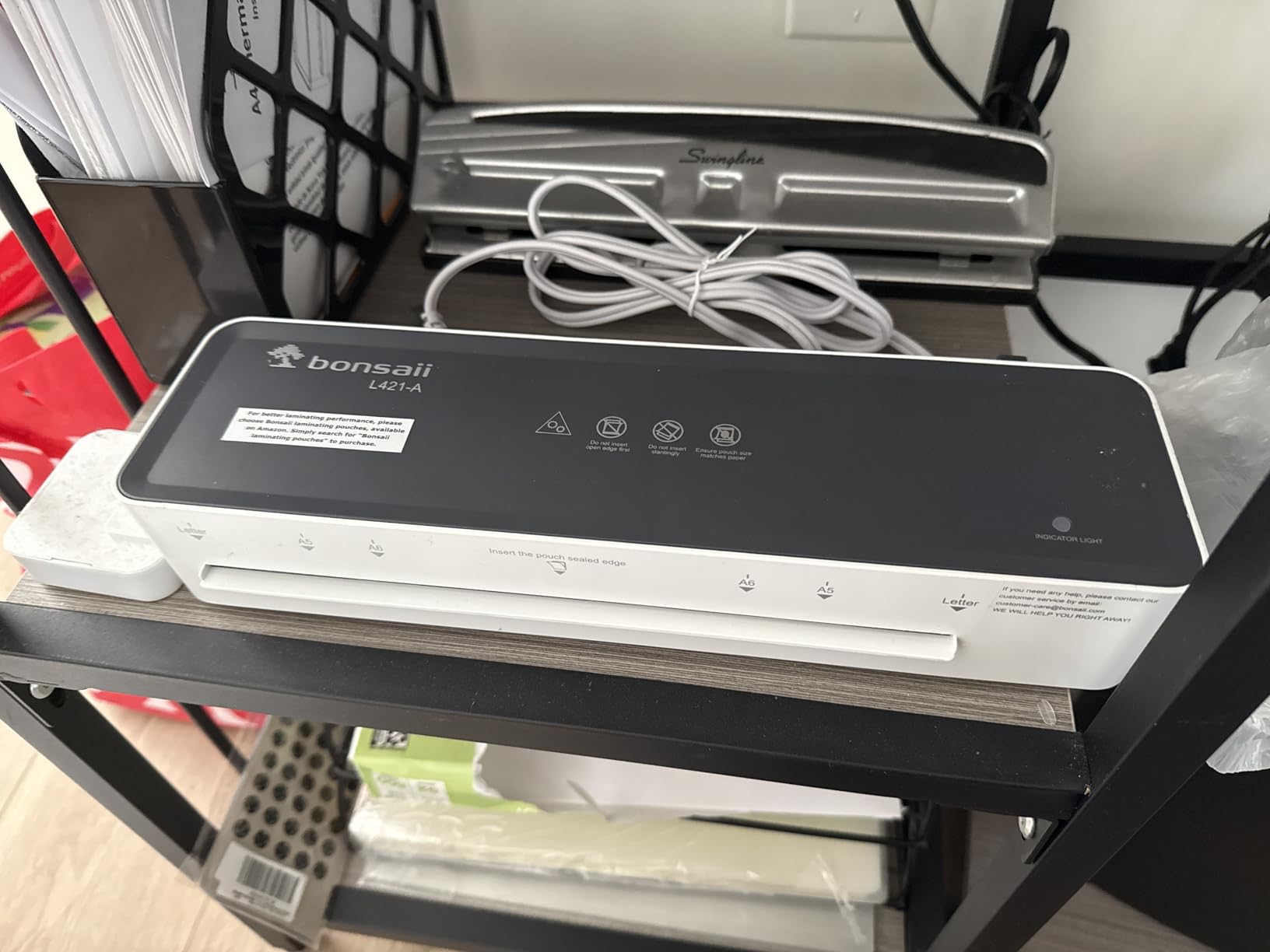 Bonsaii Laminator Machine with 5 Laminating Sheets, 9 Inch Thermal Laminating Machine for Doc/Posters/Photos, Compact Laminator for Home Office School, L421-Grey customer photo 1