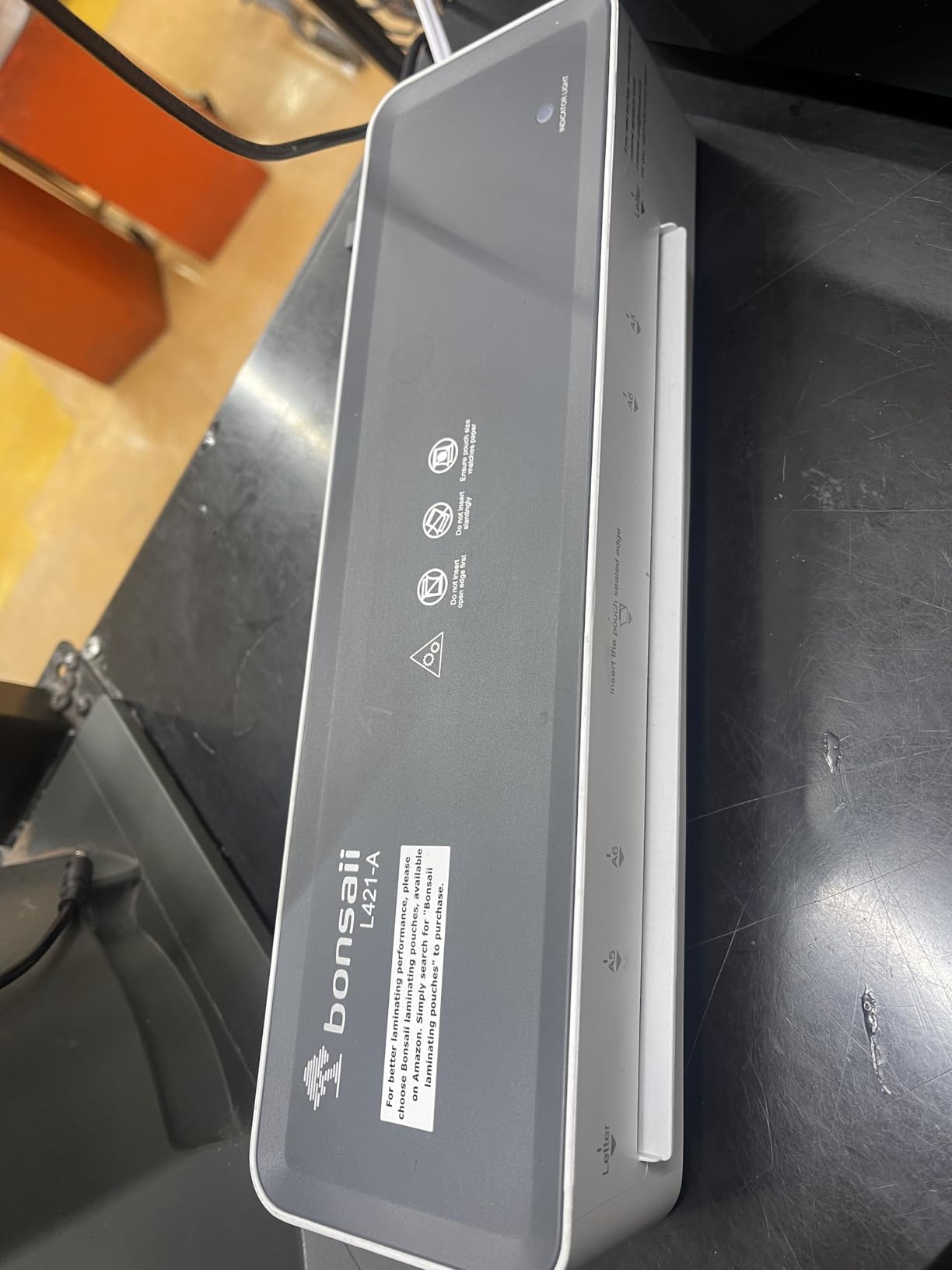 Bonsaii Laminator Machine with 5 Laminating Sheets, 9 Inch Thermal Laminating Machine for Doc/Posters/Photos, Compact Laminator for Home Office School, L421-Grey customer photo 2