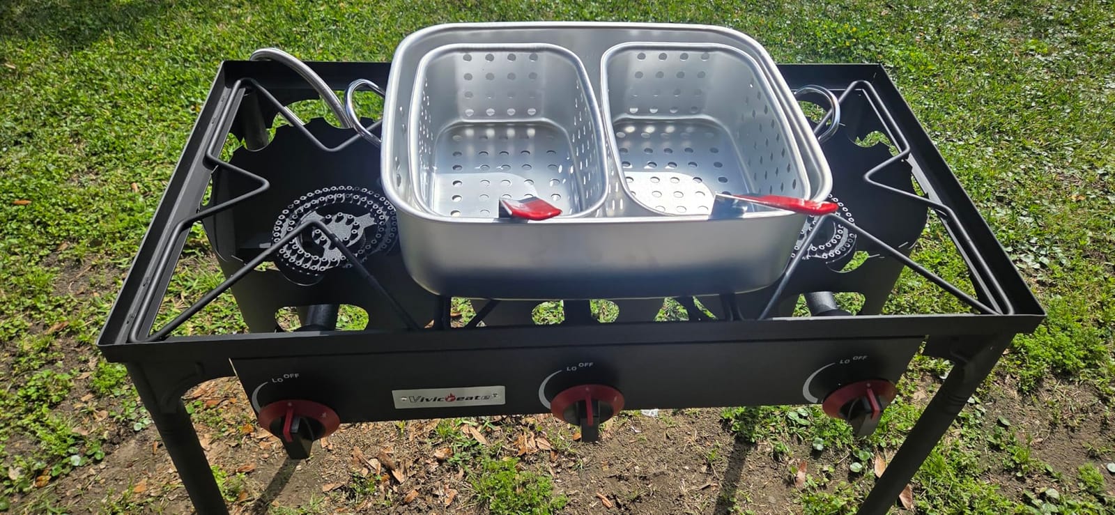 FireRiot 18QT Aluminum Deep Fryer Pot with Baskets & Heat-Resistant Silicone Handles - Lightweight & Durable Fish Fryers Outdoor Cooking - Rectangular Fish Fryer Basket for Outdoor Fryer customer photo 2