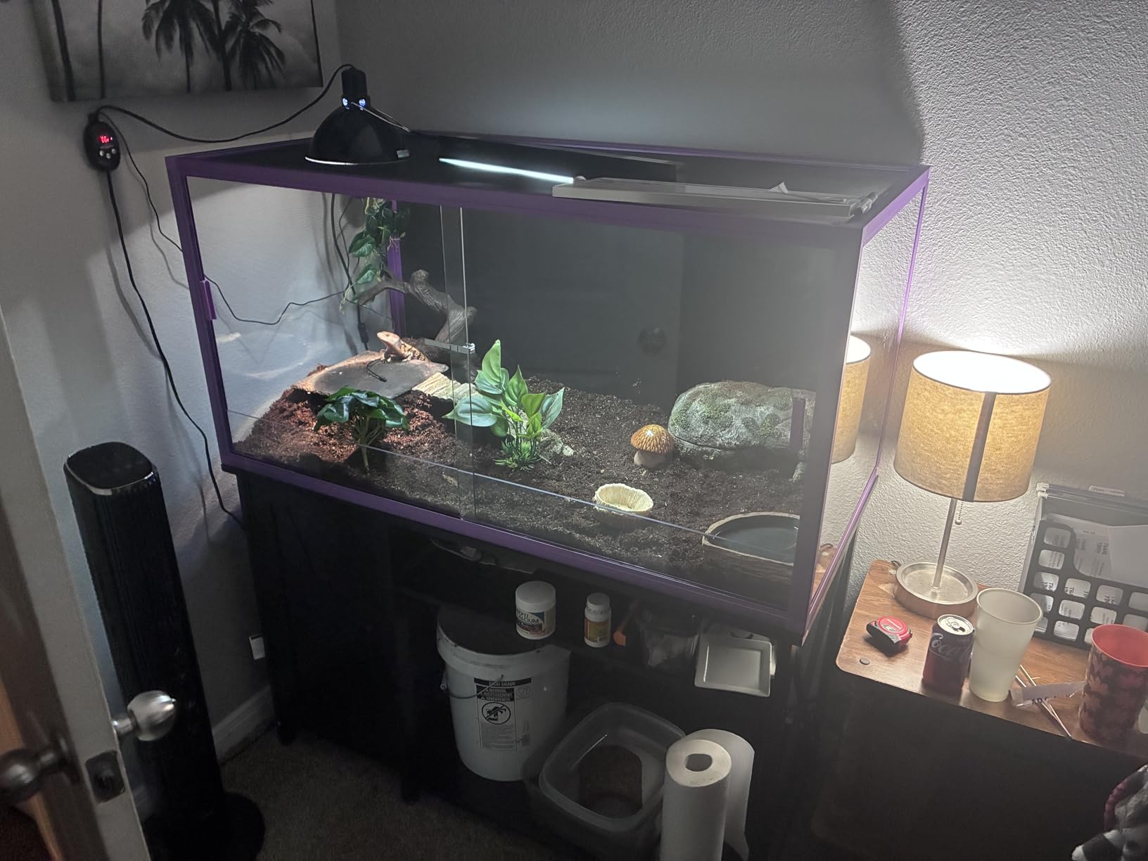 Herture 120 Gallon Reptile Tank Stand, 4x2x2 Reptile Enclosure Stand, with Storage Cabinet and Power Outlet, for Bearded Dragons, Snakes, Lizard Terrarium Black PG08XYB customer photo 1