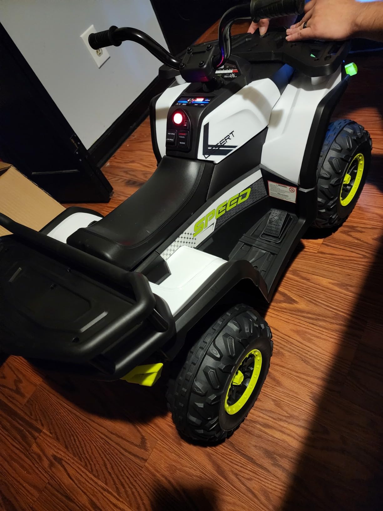 Qaba 12V Kids ATV 4 Wheeler Quad 3.7Mph for Boys Girls Aged 3-5 Years Pink | Battery Powered Ride on Car, 4 Suspension Wheels, Storage Basket, LED Lights, Music USB, Treaded Tires customer photo 1