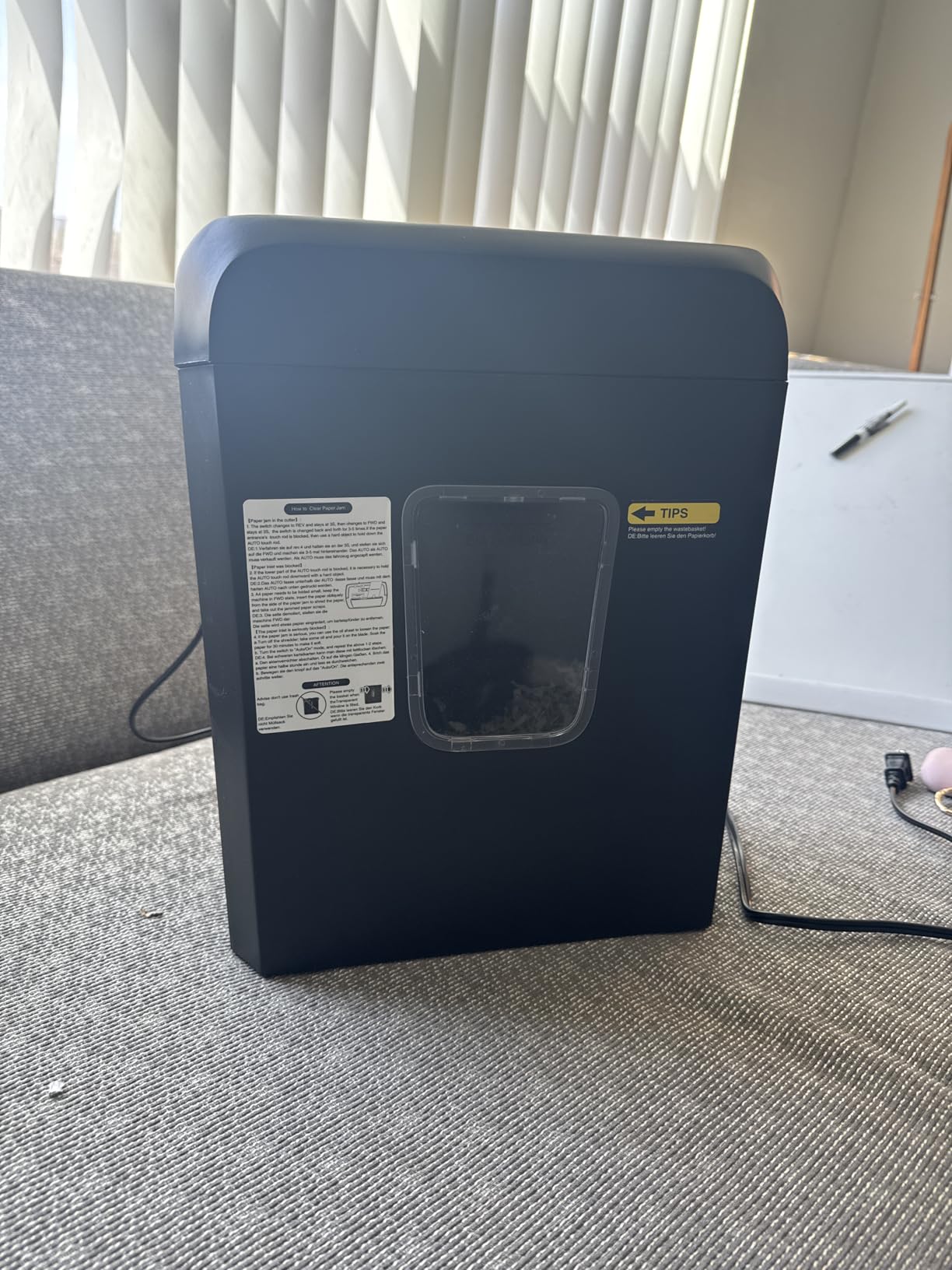 Bonsaii Paper Shredder for Home Use, 3.4 Gal Wastebasket, 6 Sheet Crosscut Paper Credit Cards, Staples, and Clips Shredder for Home Office Use, Portable Handle Design (C237-B New Version) customer photo 1
