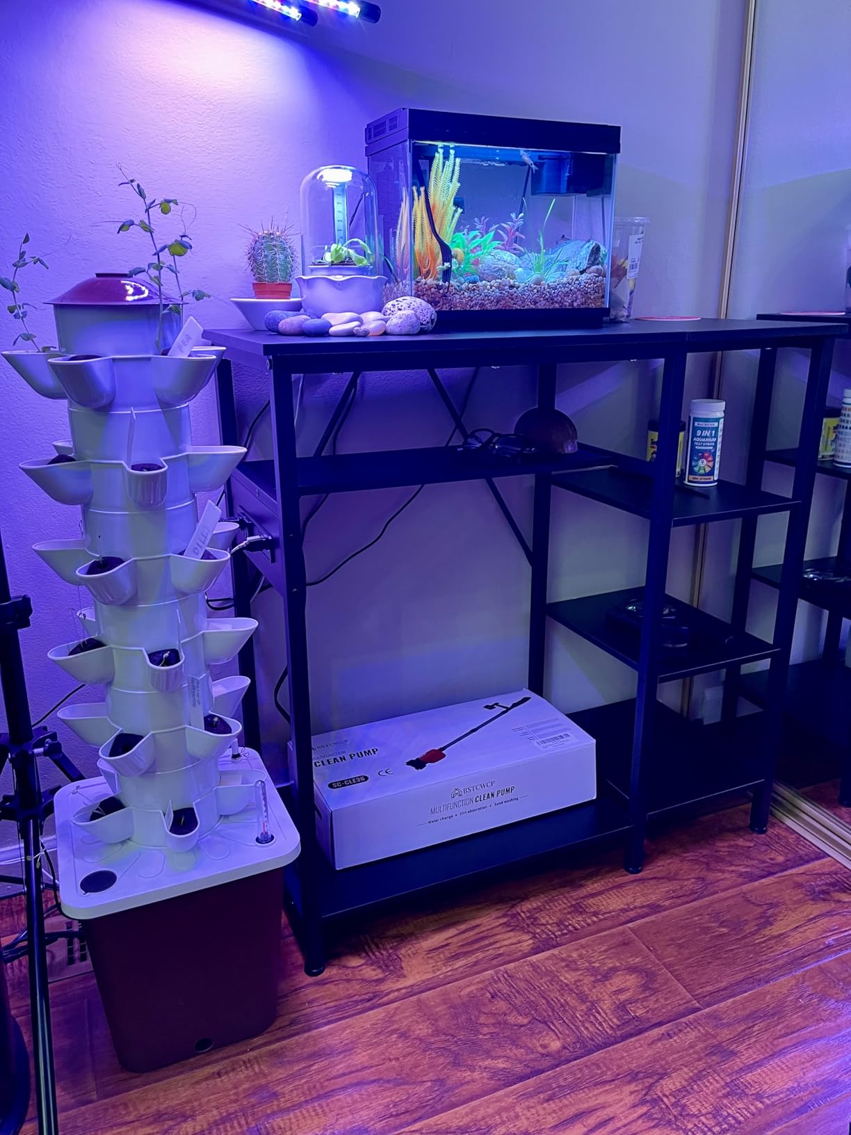 GRLEAF 55-75 Gallon Aquarium Stand: 1000LB Capacity, Built-In Power Outlets, 3-Tier Shelves for Fish Tank Accessories Storage, Heavy-Duty Steel/Wood Hybrid for Fish & Reptile Tanks | Excludes Tank customer photo 1