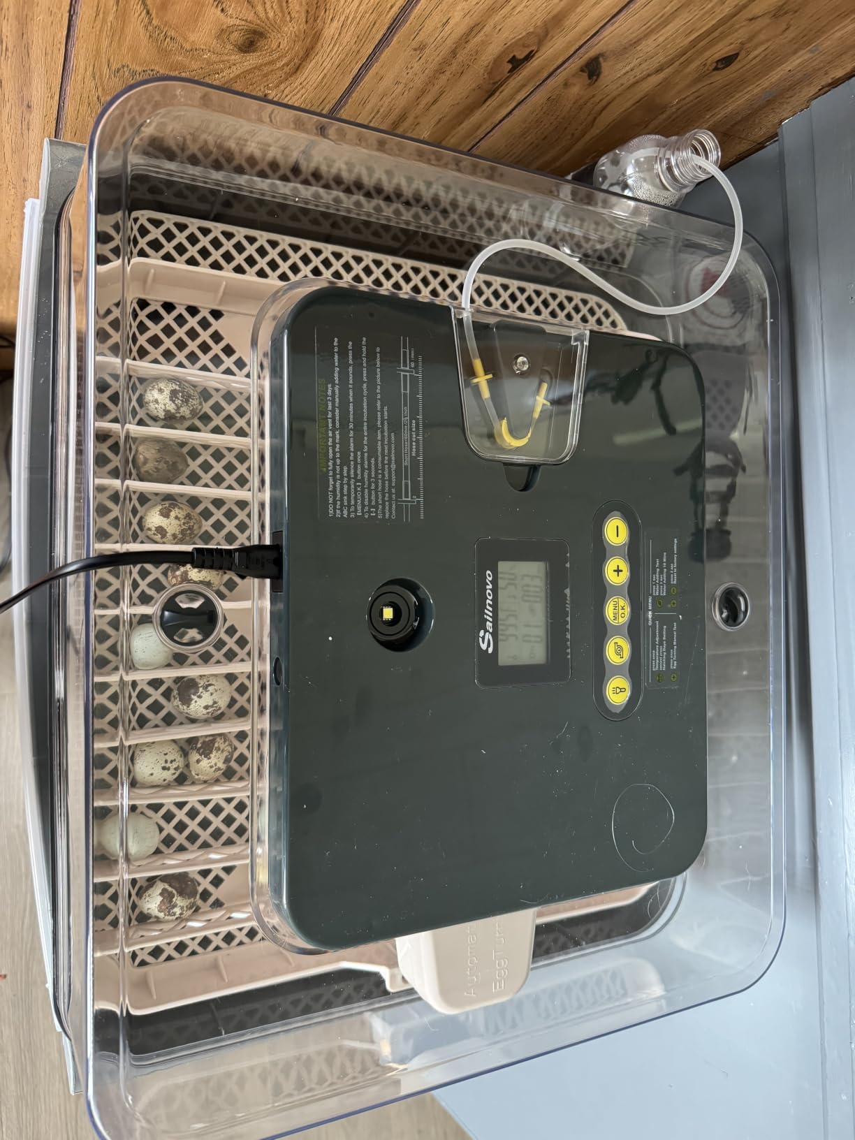 Sailnovo 56 Egg Incubator for Hatching Eggs with Automatic Egg Turning Gray | Auto Humidification, Stable Temperature Control, Built-in Candler, View Window, Alert System customer photo 2