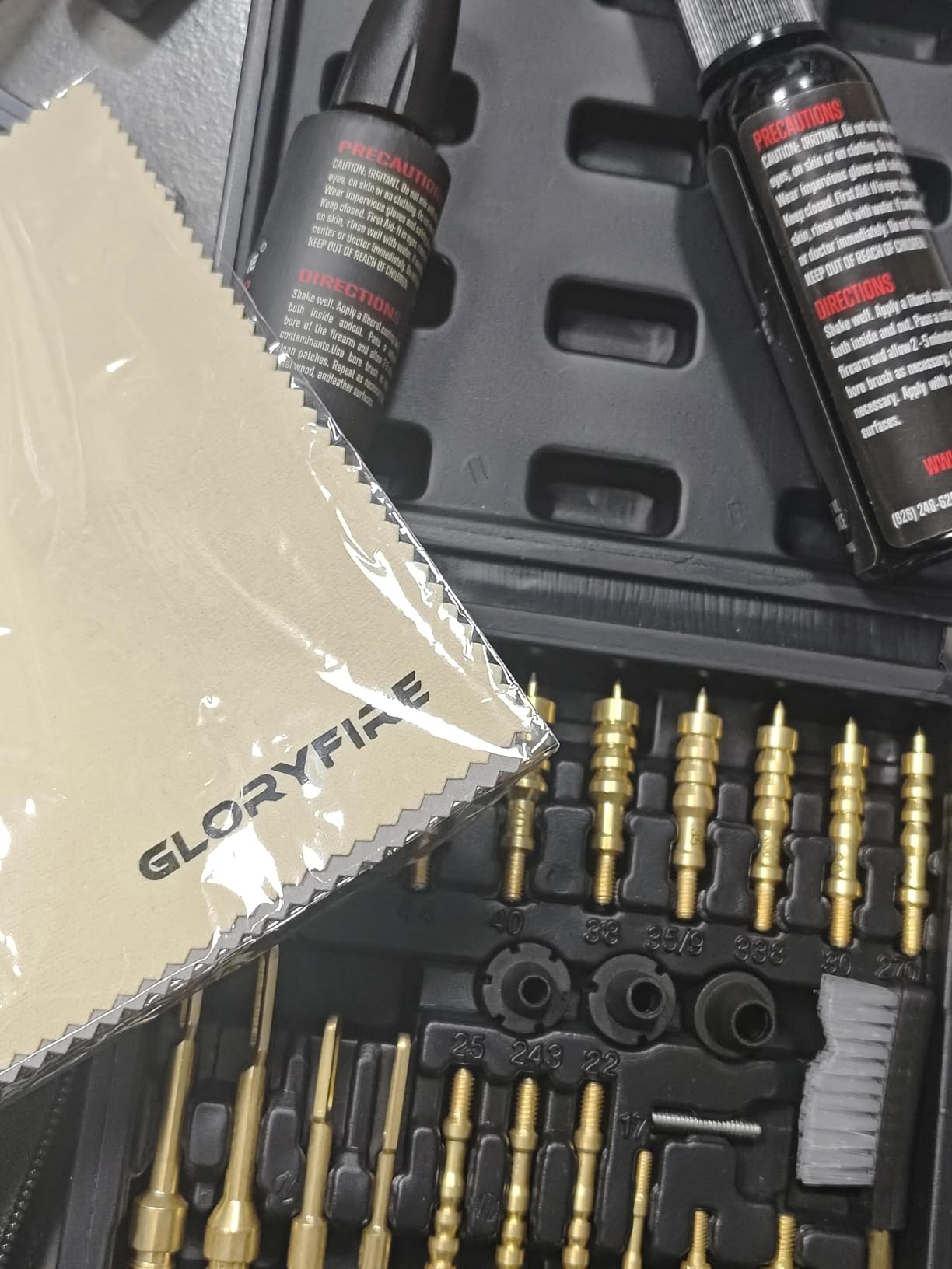 GLORYFIRE Deluxe Universal Gun Cleaning Kit - Highly Effective Cleaning Solutions for Hunting and Shooting - Compact customer photo 2
