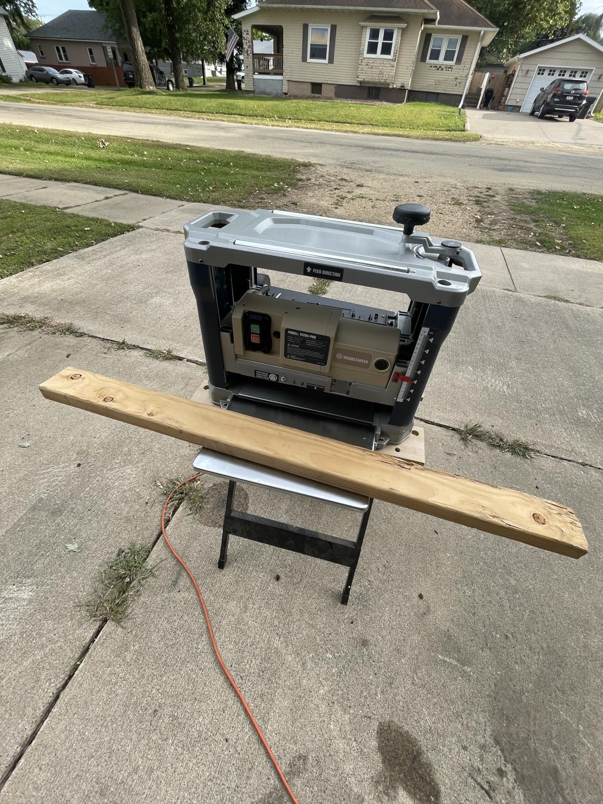 13-Inch Benchtop Wood Planer, 10,000 RPM with 3 HSS Blades, 21 ft/min Feed Rate, Adjustable Planing Height 1/4