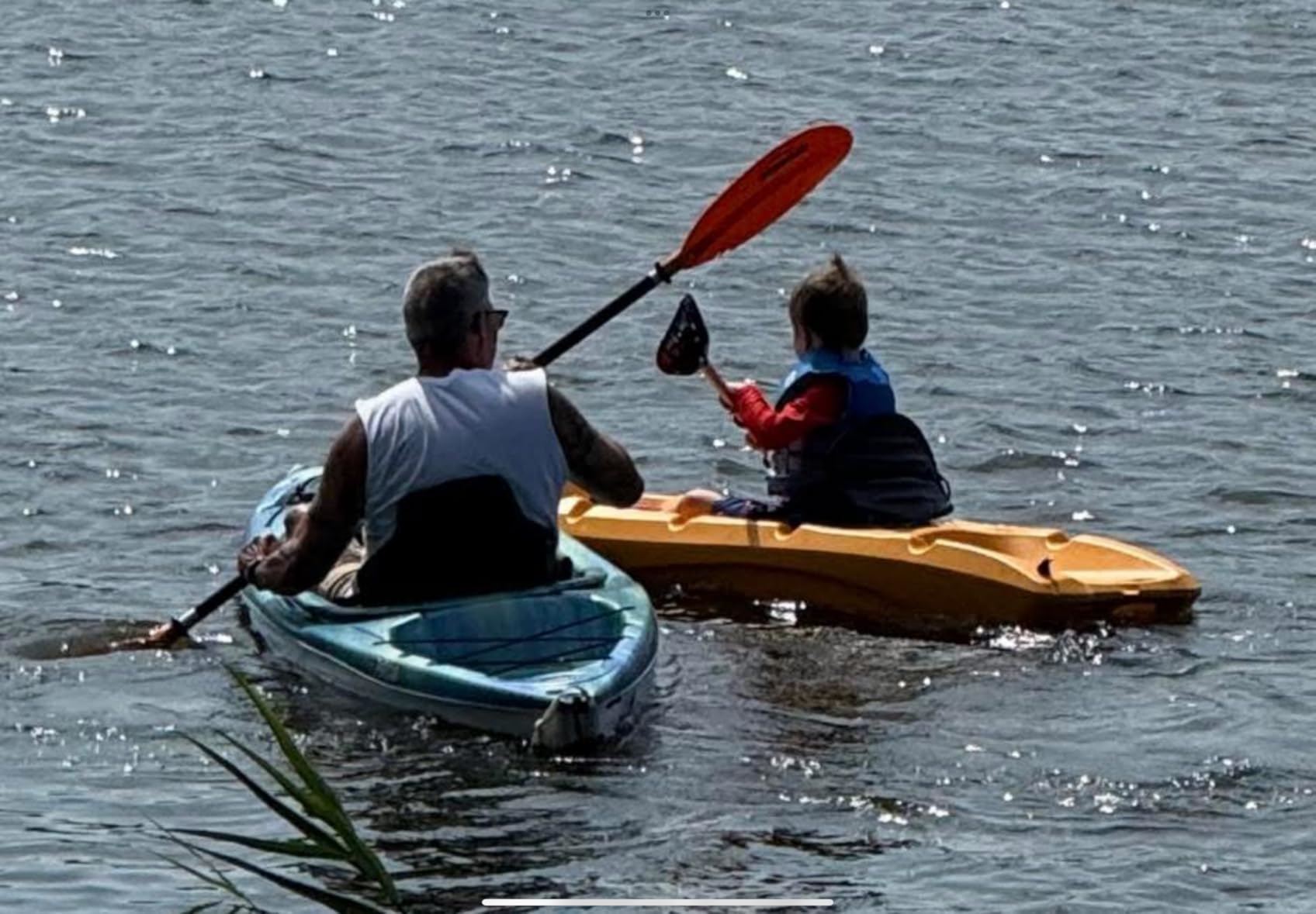 Pelican Solo - Sit-on-top Kayak - Youth Kayak - Perfect for Kids Comes with Paddle and Safety Flag - 6 ft. - Mango customer photo 1