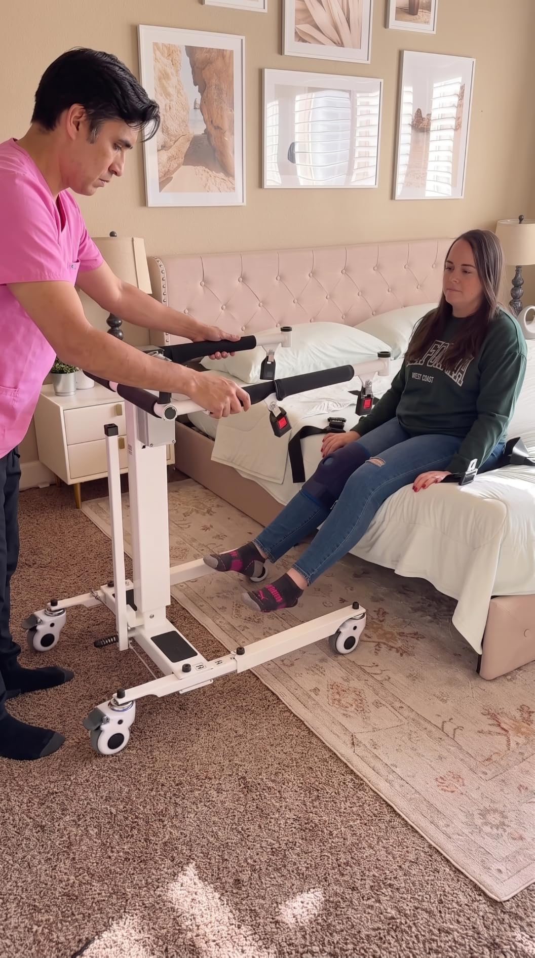 VOCIC Electric Transfer Lift for Car, Portable Folding Patient Lift Transfer Chair, Electric Assist Lift Aid for Seniors, Adults, AY06 customer photo 2