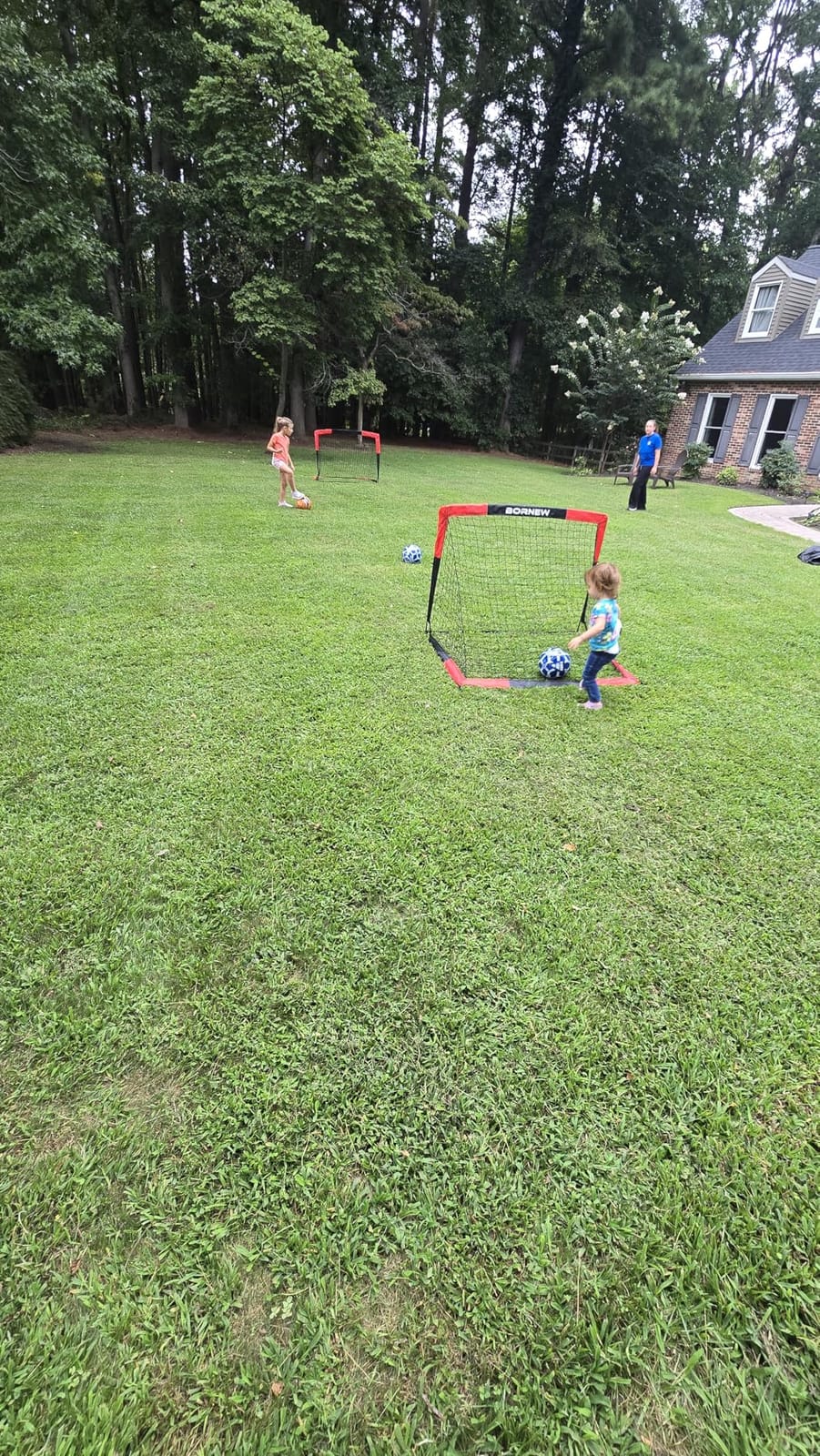 BORNEW 2 Pack Soccer Goal - Backyard & Indoor Soccer Goals for Kids, 7X5 / 6X4 / 4X3 ft Portable Pop Up Soccer Nets for Youth & Adult, Outdoor Games, Soccer Training Equipment Ages 3-16 Year Gift customer photo 1