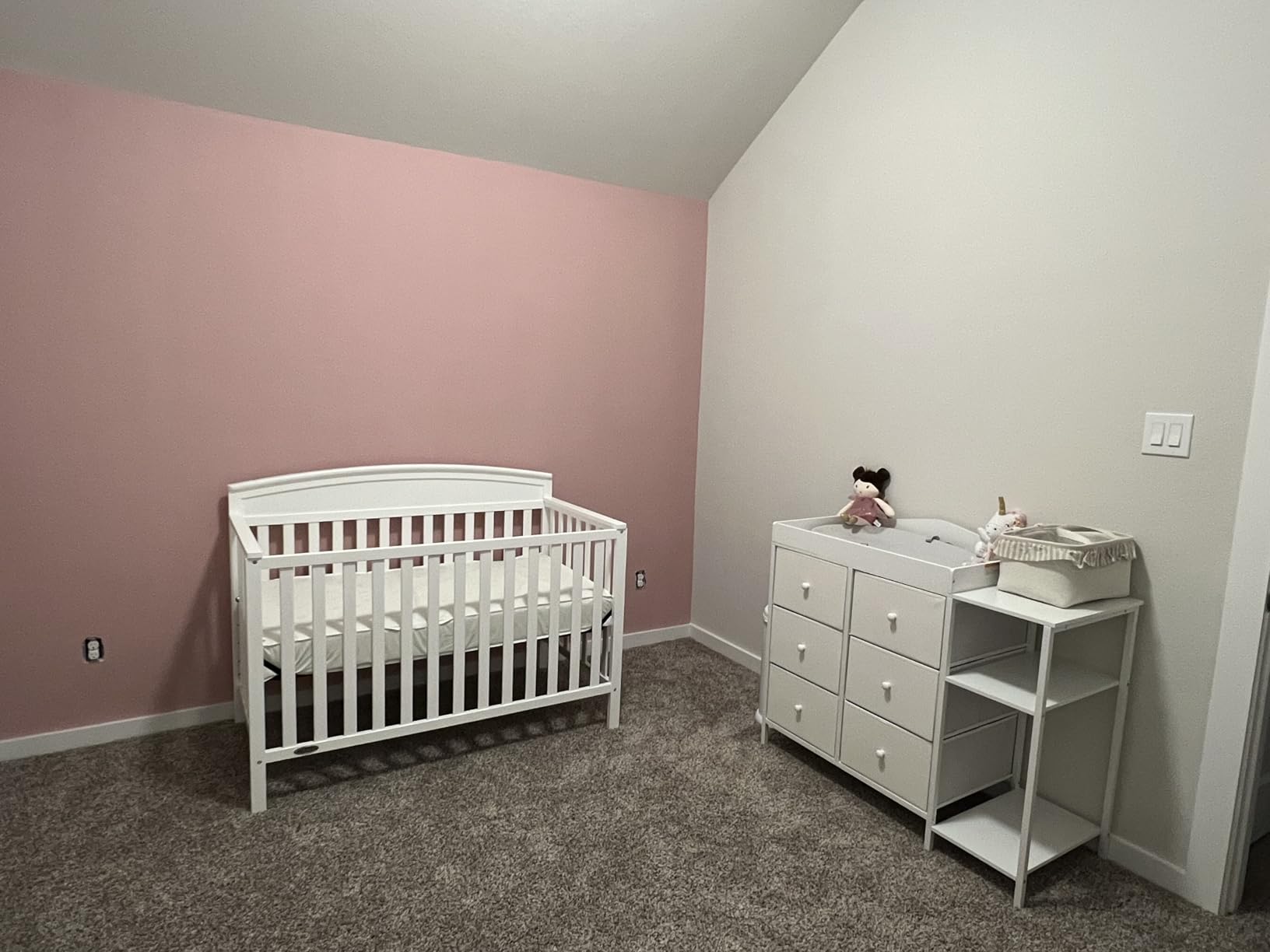 BOLUO Baby Dresser with Changing Table Top, Black Changing Table Dresser with 6 Fabric Drawers customer photo 1