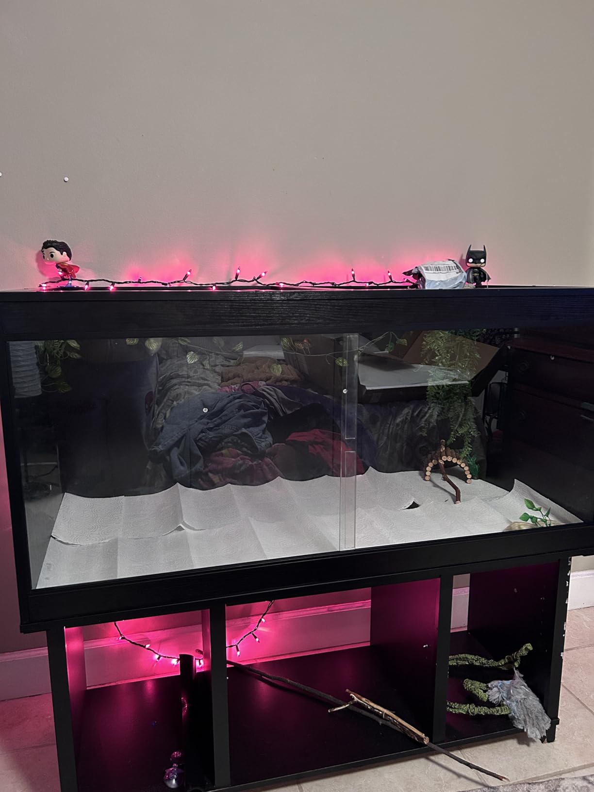 unipaws 110 Gallon Reptile Tank for Lizards, Bearded Dragon Enclosure Cage | Stackable, Glass Sliding Doors, Cable Port, Large Lockable Black Terrarium customer photo 2
