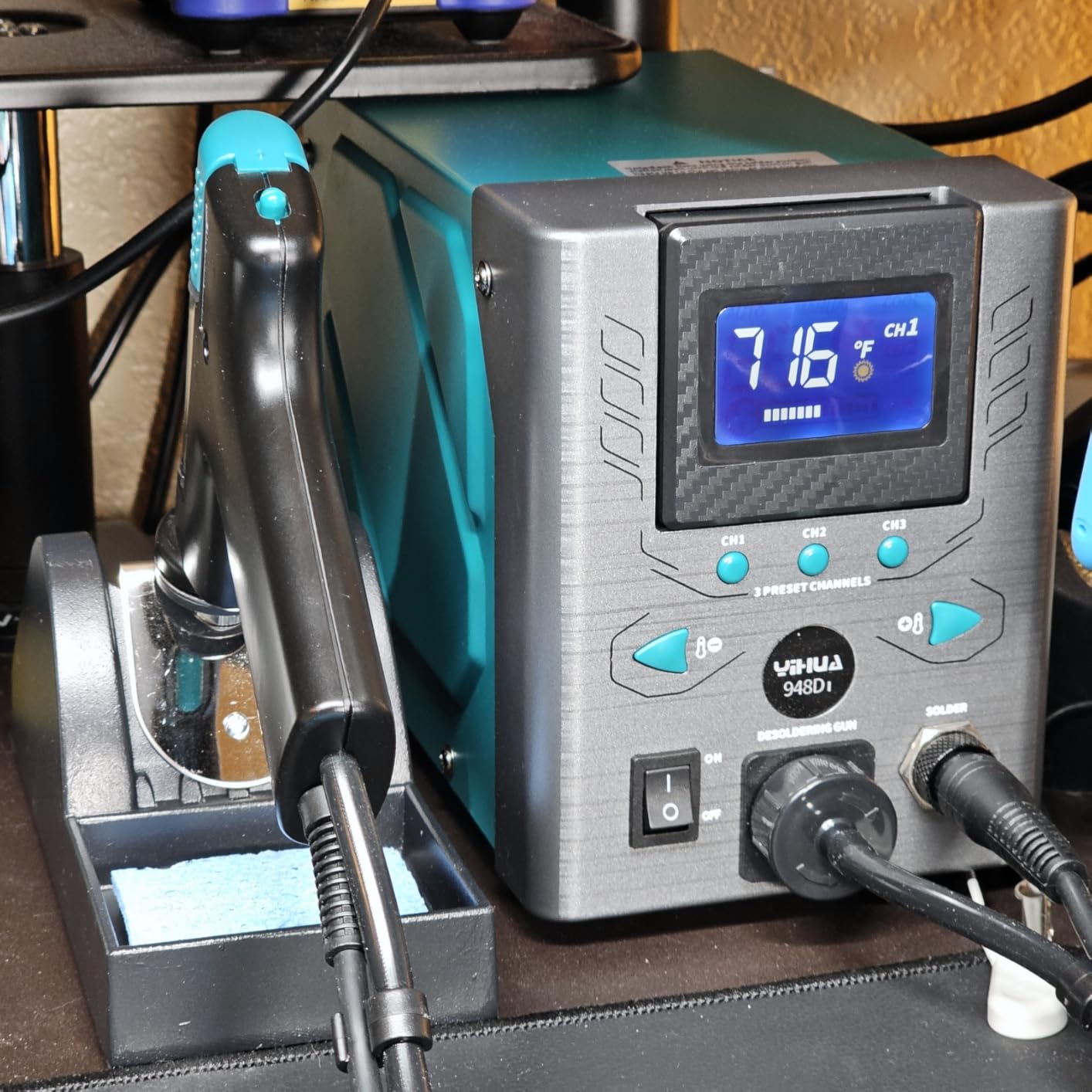YIHUA 948D-I Desoldering Station 110W High Performance ESD-Safe with Temperature Control 716-896°F Adjustable, 3 Pre-set Channels, °C/°F Conversion, Auto Stand-by, Sleep Mode customer photo 2