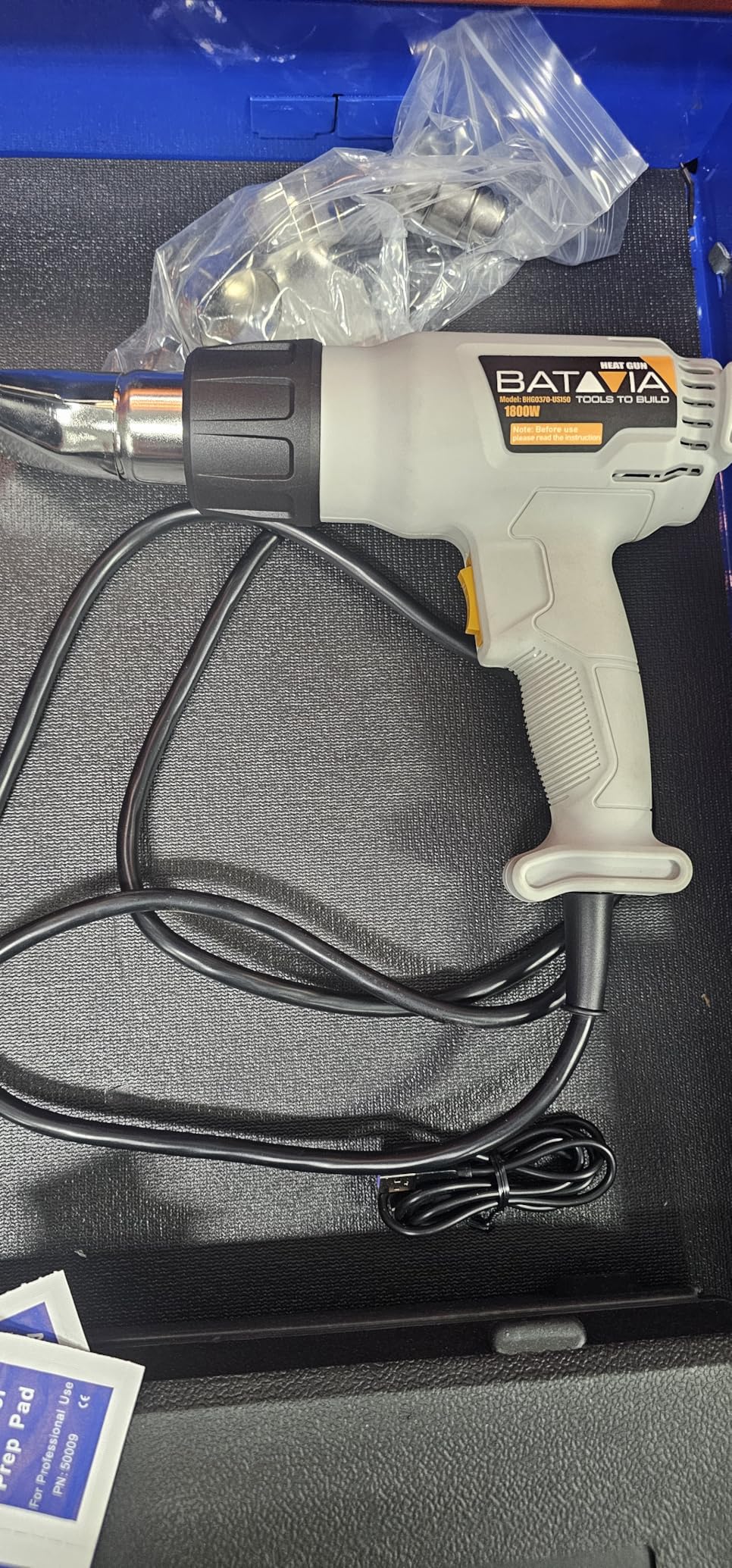 Heat Gun - BATAVIA Dual Protection Fuses 1800W Heavy Duty Fast Heat Hot Air Gun with 752℉&1112℉ Dual-Temperature Settings and 4 Nozzles with Overheat Protection for Crafts, Vinyl Wrap, Shrink Tubing customer photo 1