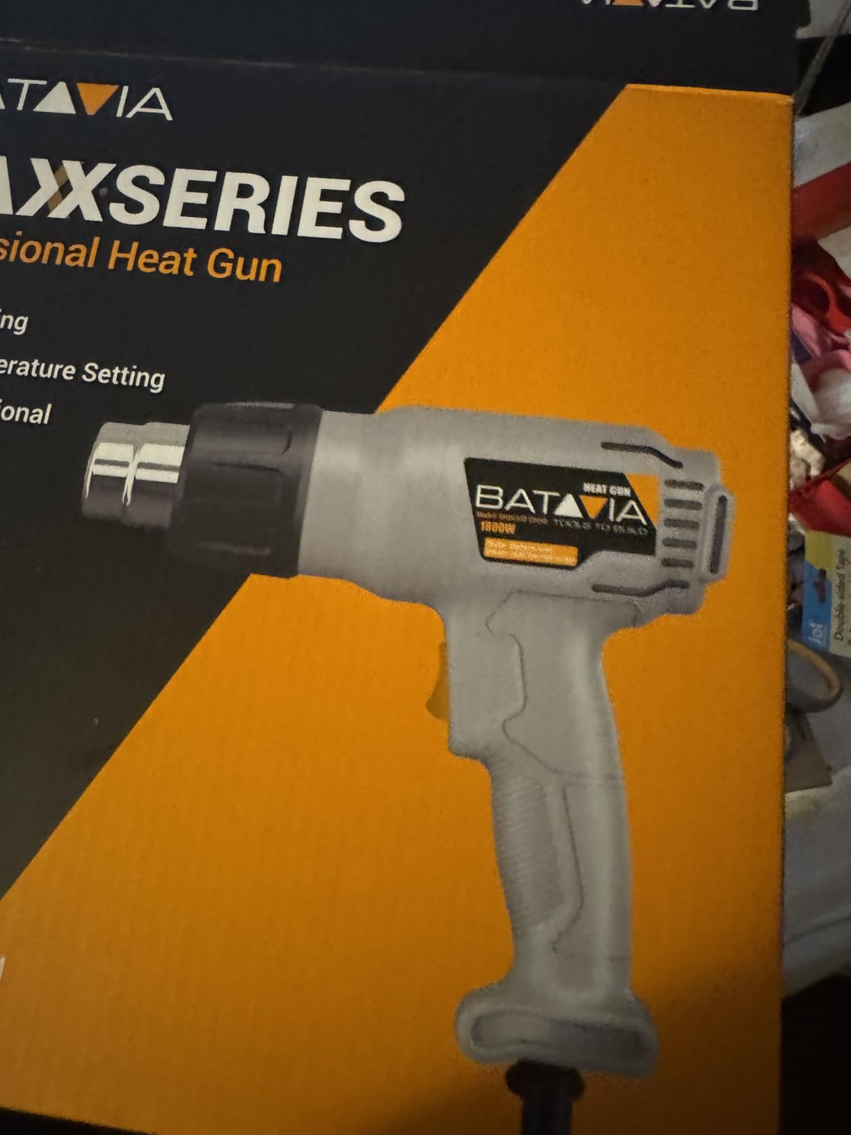 Heat Gun - BATAVIA Dual Protection Fuses 1800W Heavy Duty Fast Heat Hot Air Gun with 752℉&1112℉ Dual-Temperature Settings and 4 Nozzles with Overheat Protection for Crafts, Vinyl Wrap, Shrink Tubing customer photo 2