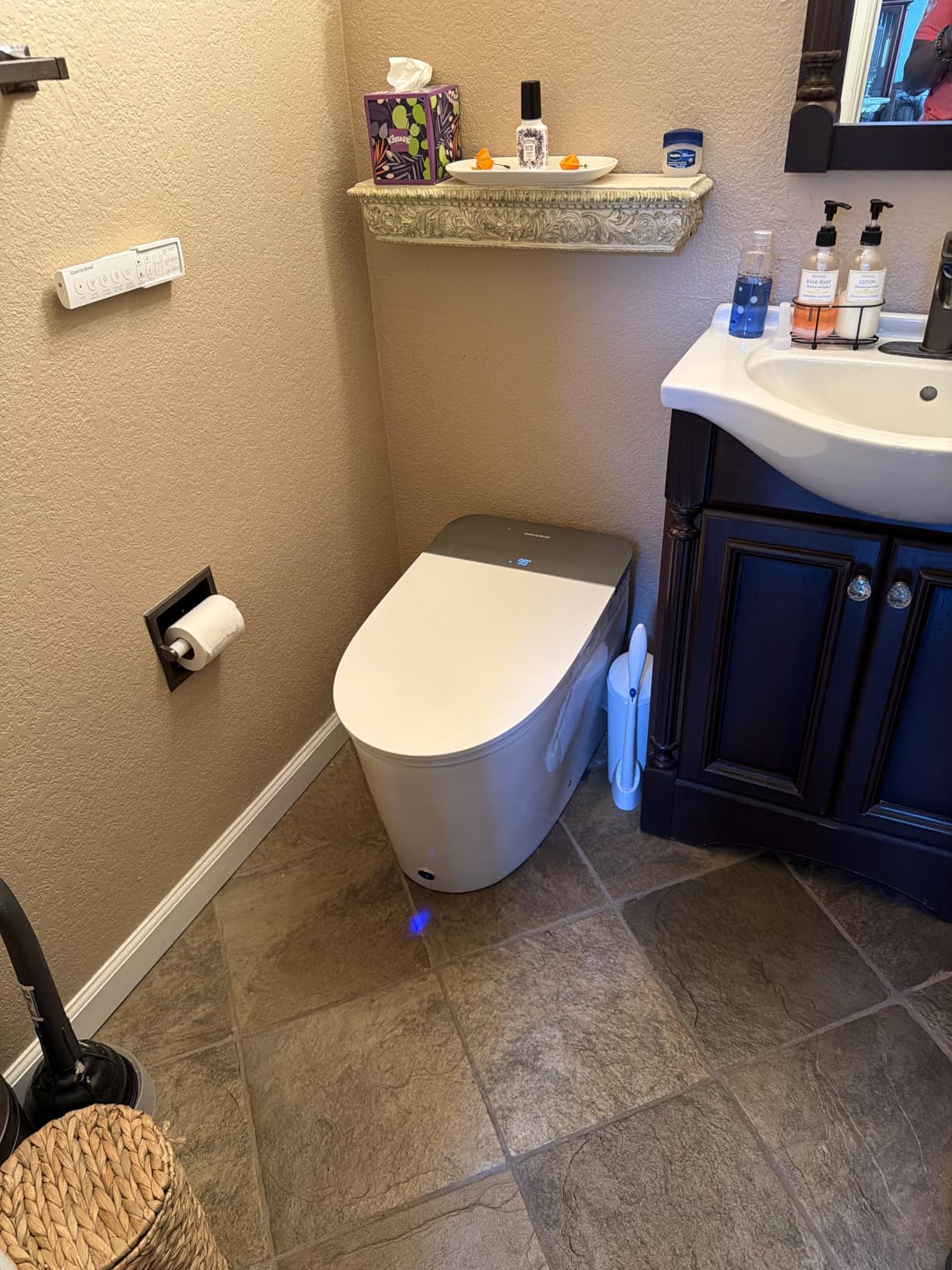 Smart Toilet With Bidet Built In Auto Open Close Lid CD-K030PRO | 1000g MaP Flush, Heated Comfort Seat & Foam Dispenser, Foot Sensor, Bidet Toilet with Tank, Quiet Flush, Warm Water, Dryer customer photo 2