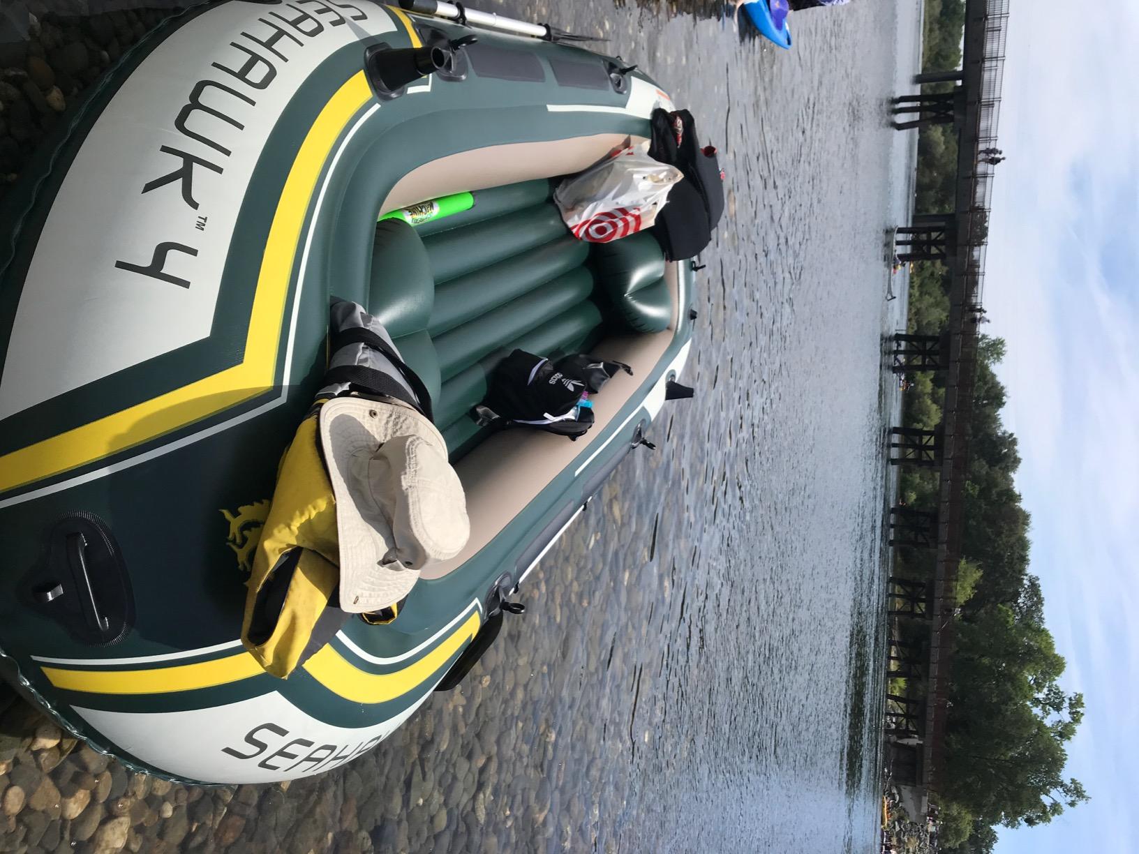 INTEX Seahawk 4-Person Inflatable Fishing Boat Set with Oars and Pump | 66334EP - Portable River Raft with Heavy-Duty Floor and High-Output Hand Pump, 11ft 6in x 4ft 9in customer photo 2