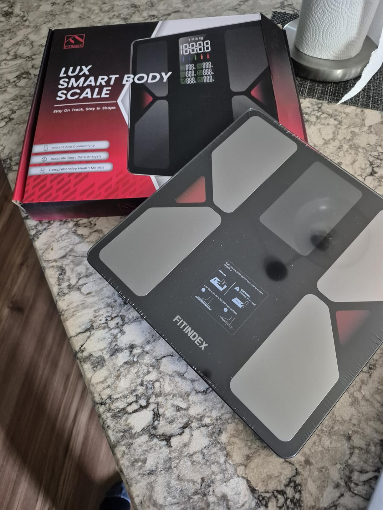 FITINDEX Smart Body Composition Scale with Handle, 8-Electrode, 50+ Metrics | Smart Scale for Body Weight, Digital Scale with BMI, Fat, Muscle Mass, Segmental Muscle Analysis, FSA Eligible HSA customer photo 1